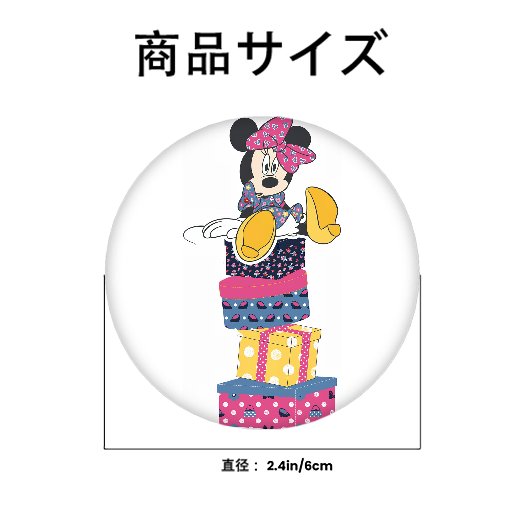 ミッキーマウス Mickey Mouse 6cm 缶バッジ 複数セット
