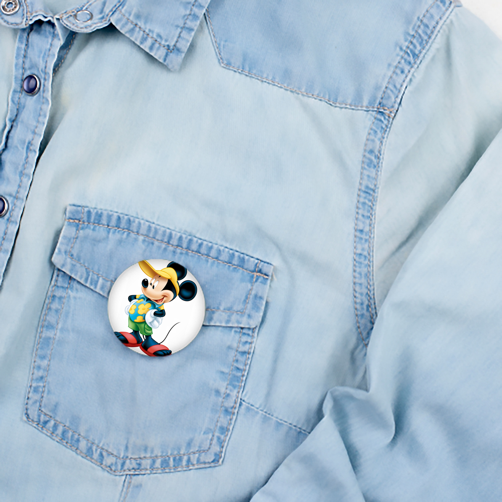 ミッキーマウス Mickey Mouse 6cm 缶バッジ 複数セット