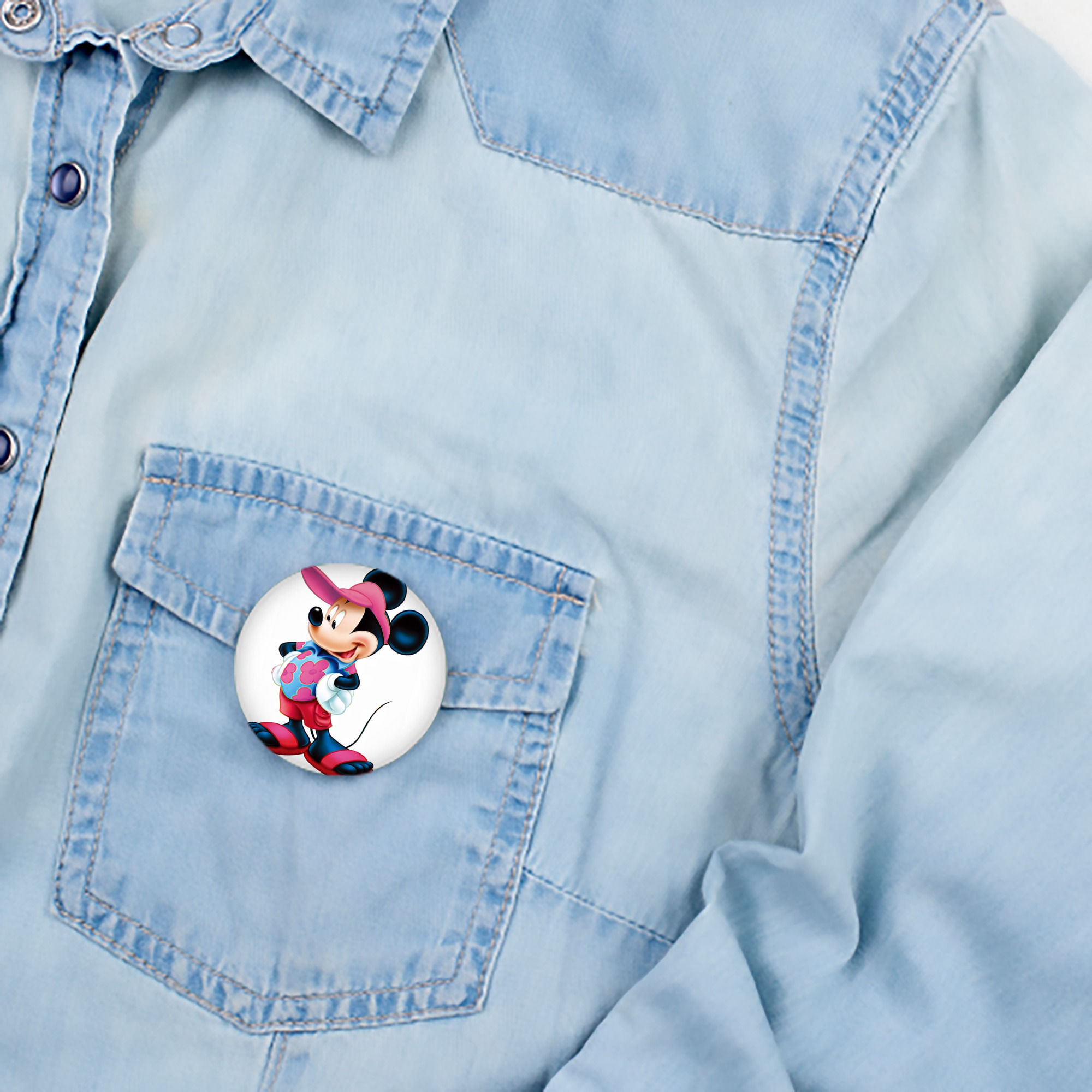 ミッキーマウス Mickey Mouse 6cm 缶バッジ 複数セット