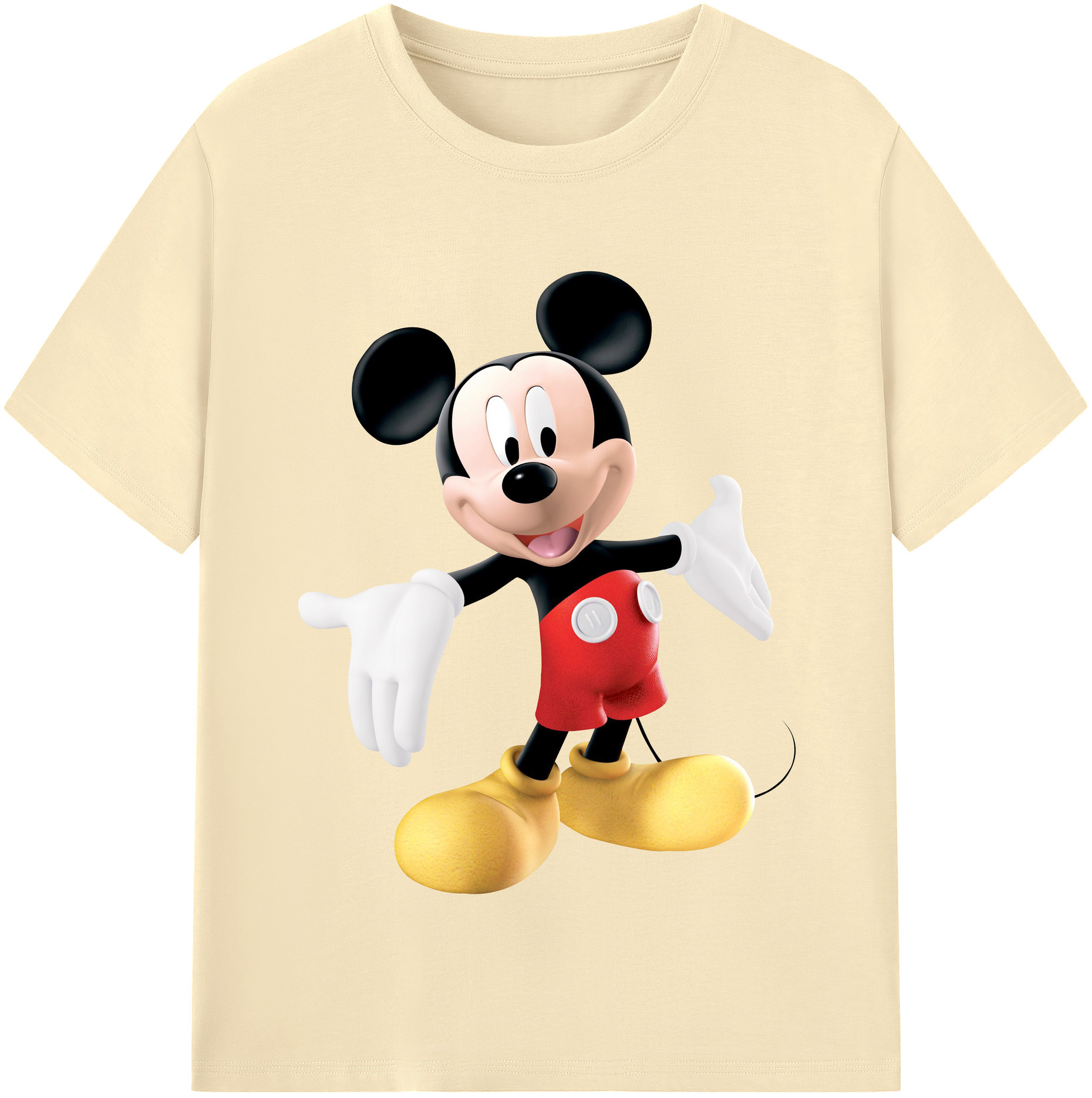 （画像用） ミッキーマウス Mickey Mouse 綿100％半袖Tシャツ（フロントプリント）