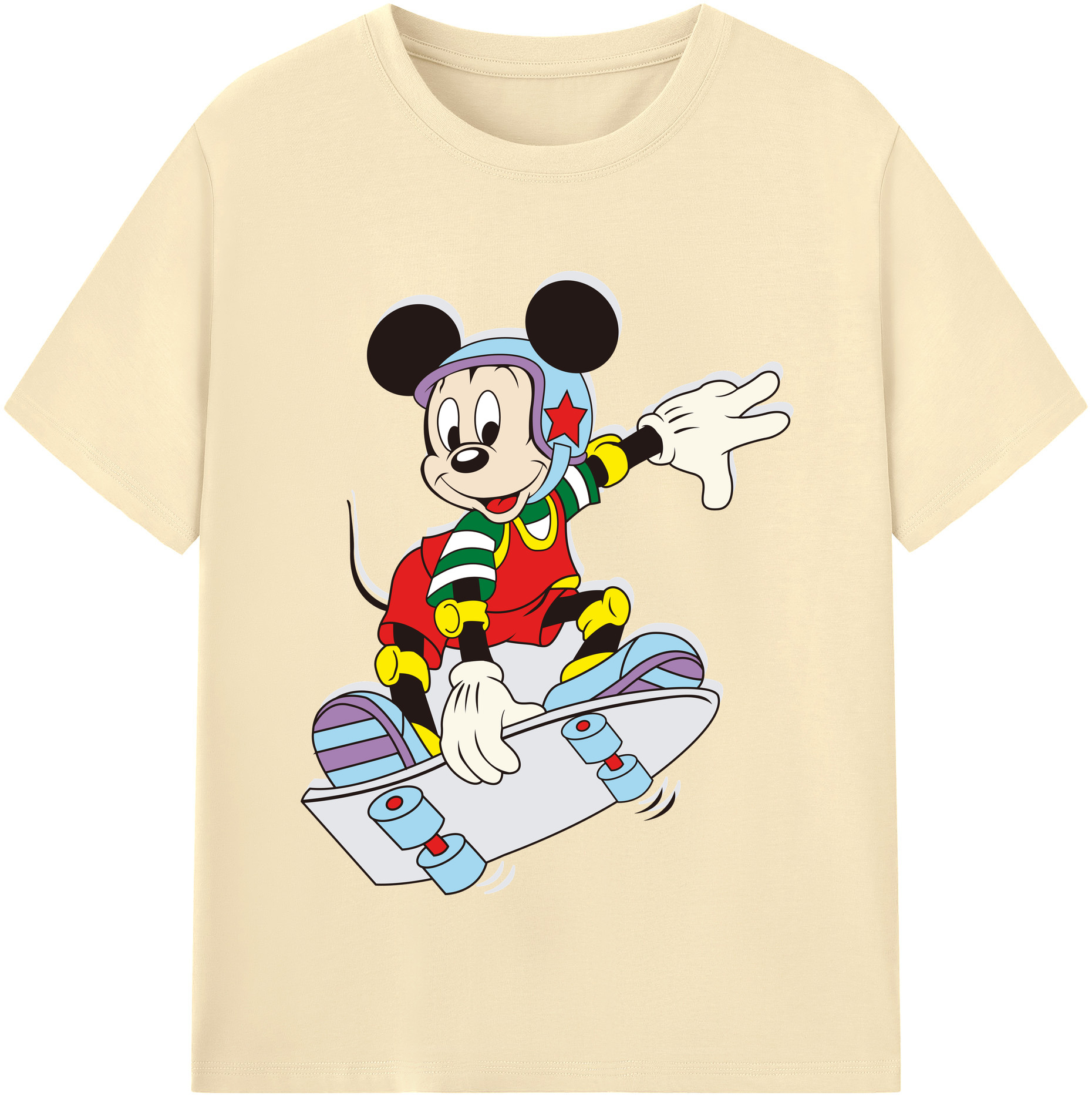 （画像用） ミッキーマウス Mickey Mouse 綿100％半袖Tシャツ（フロントプリント）