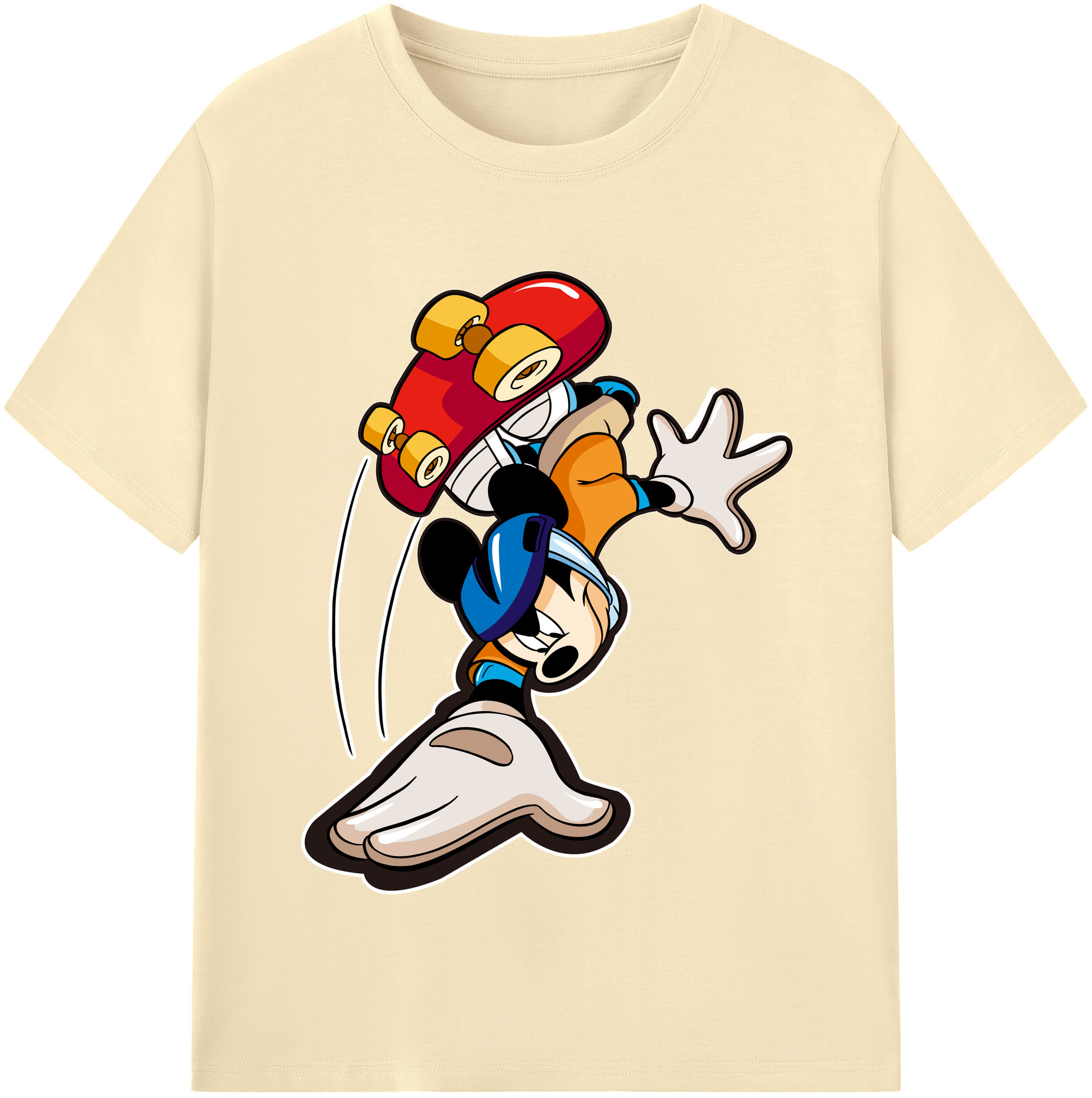 （画像用） ミッキーマウス Mickey Mouse 綿100％半袖Tシャツ（フロントプリント）