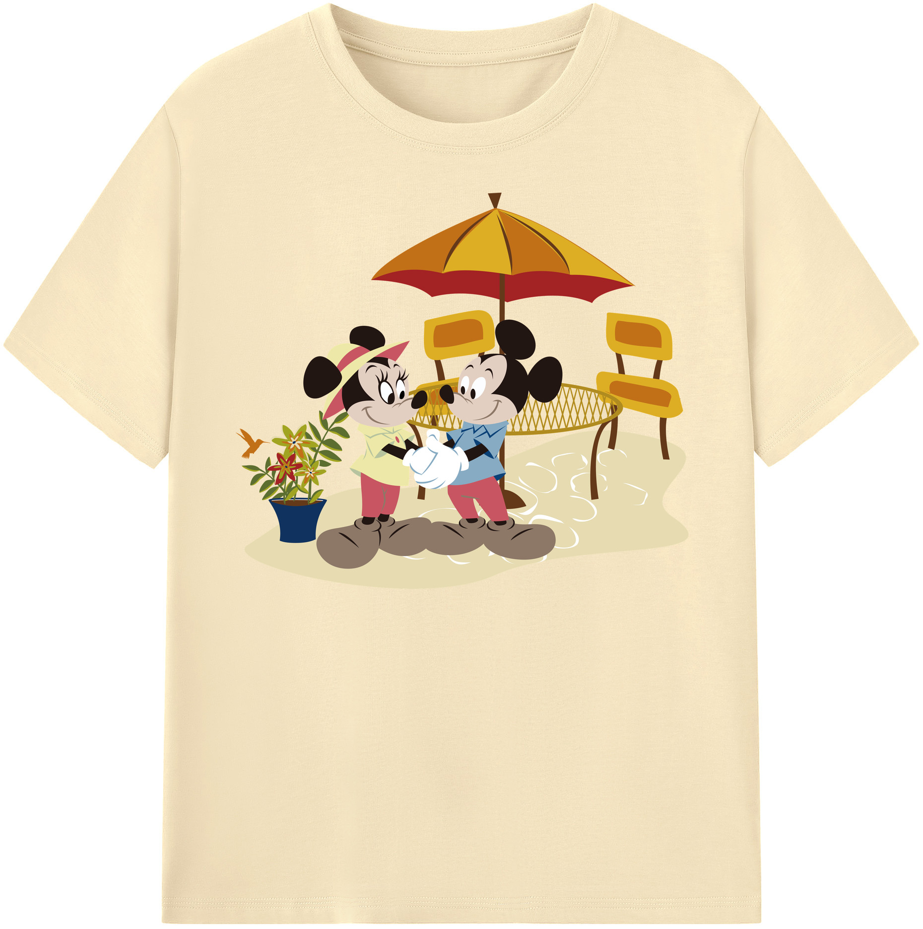 （画像用） ミッキーマウス Mickey Mouse 綿100％半袖Tシャツ（フロントプリント）