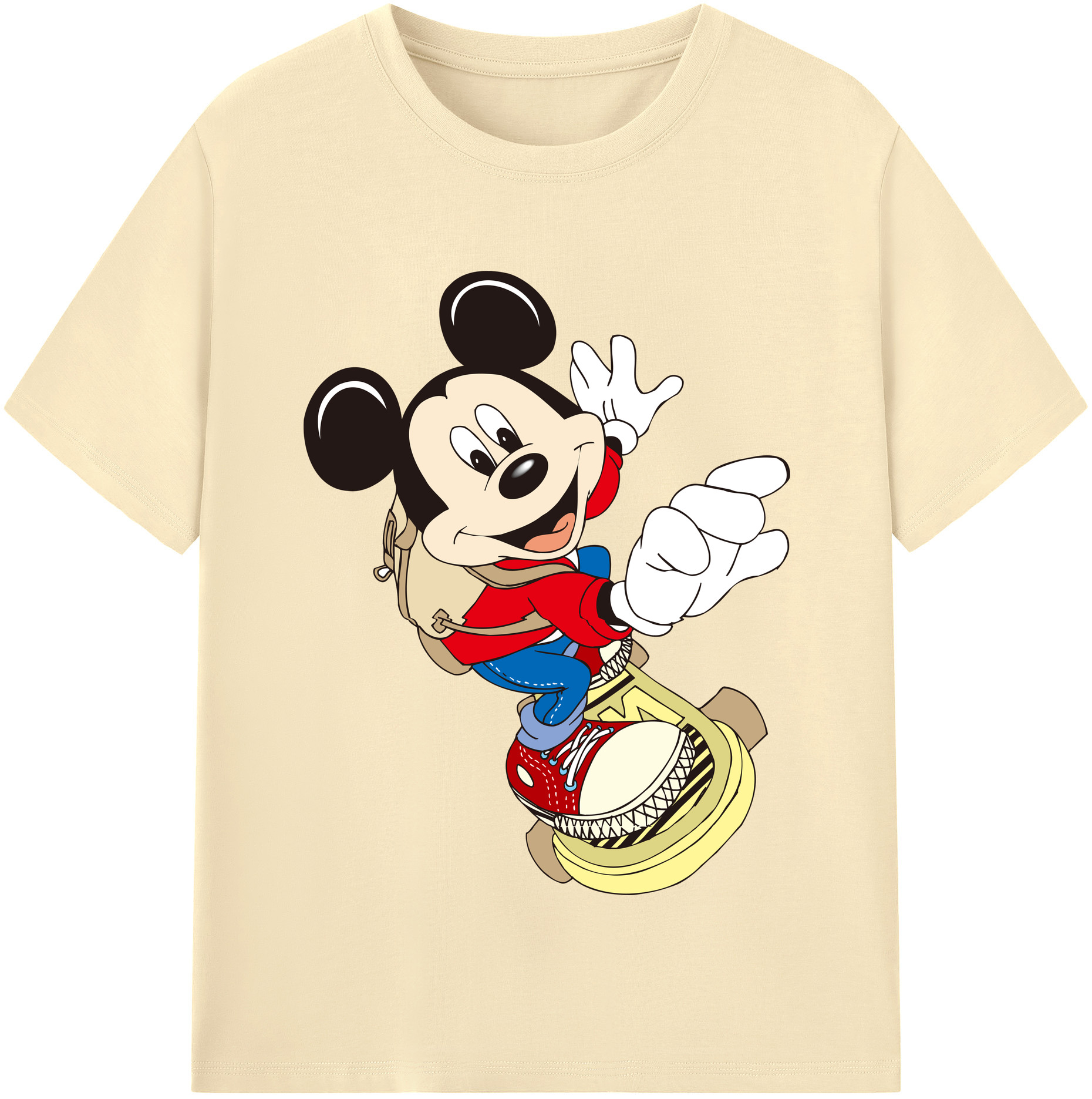 （画像用） ミッキーマウス Mickey Mouse 綿100％半袖Tシャツ（フロントプリント）