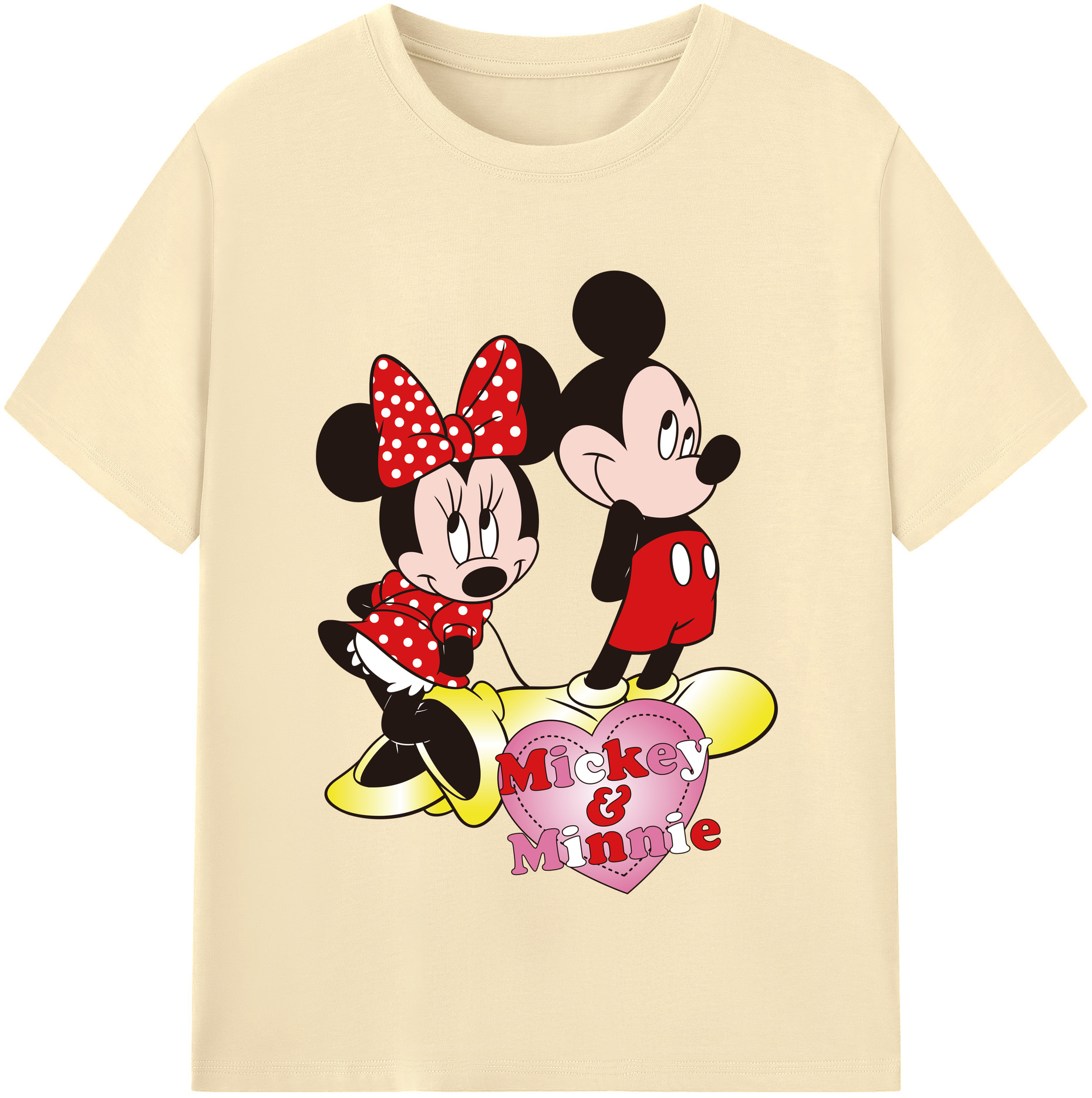 （画像用） ミッキーマウス Mickey Mouse 綿100％半袖Tシャツ（フロントプリント）