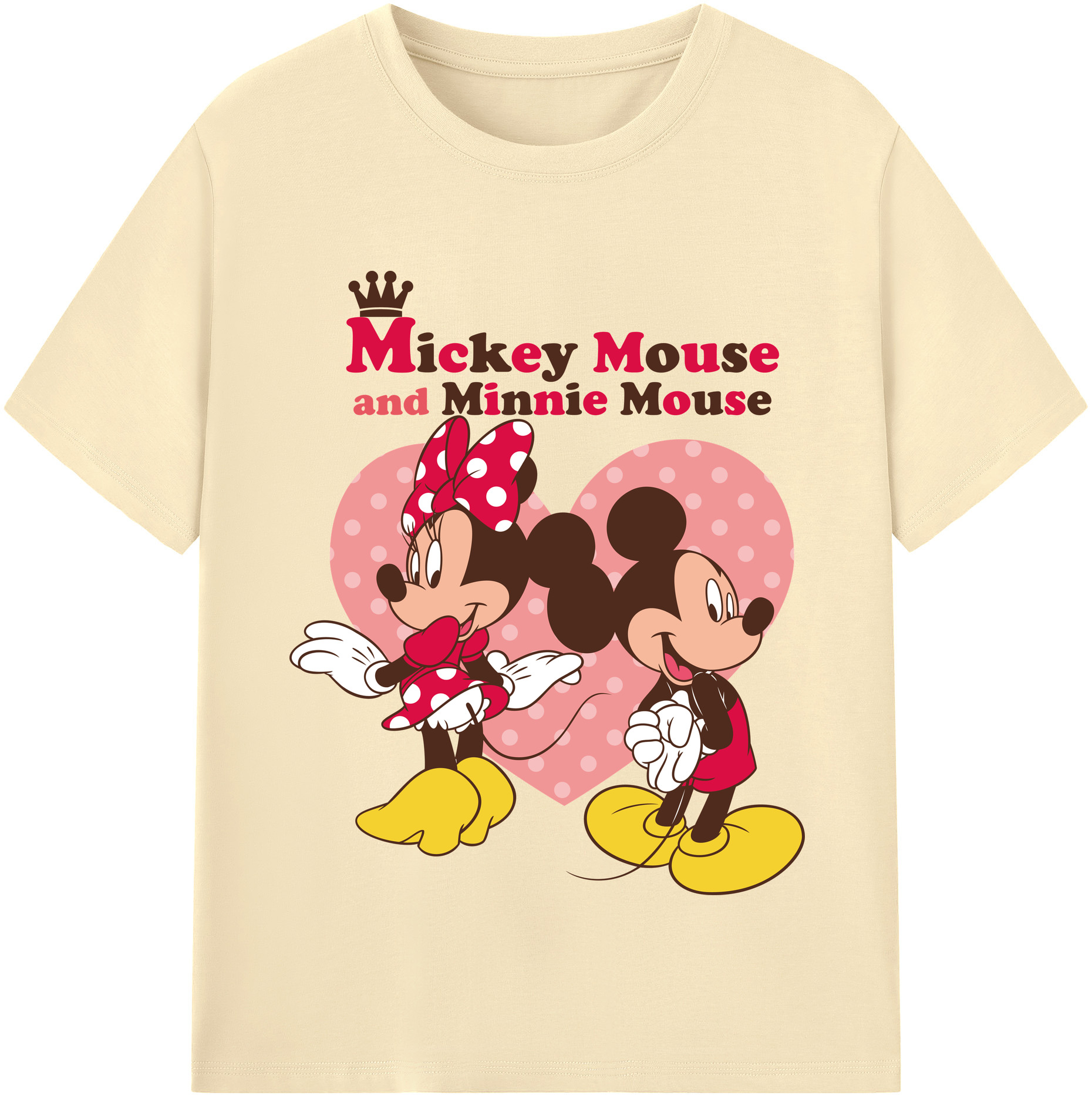 （画像用） ミッキーマウス Mickey Mouse 綿100％半袖Tシャツ（フロントプリント）