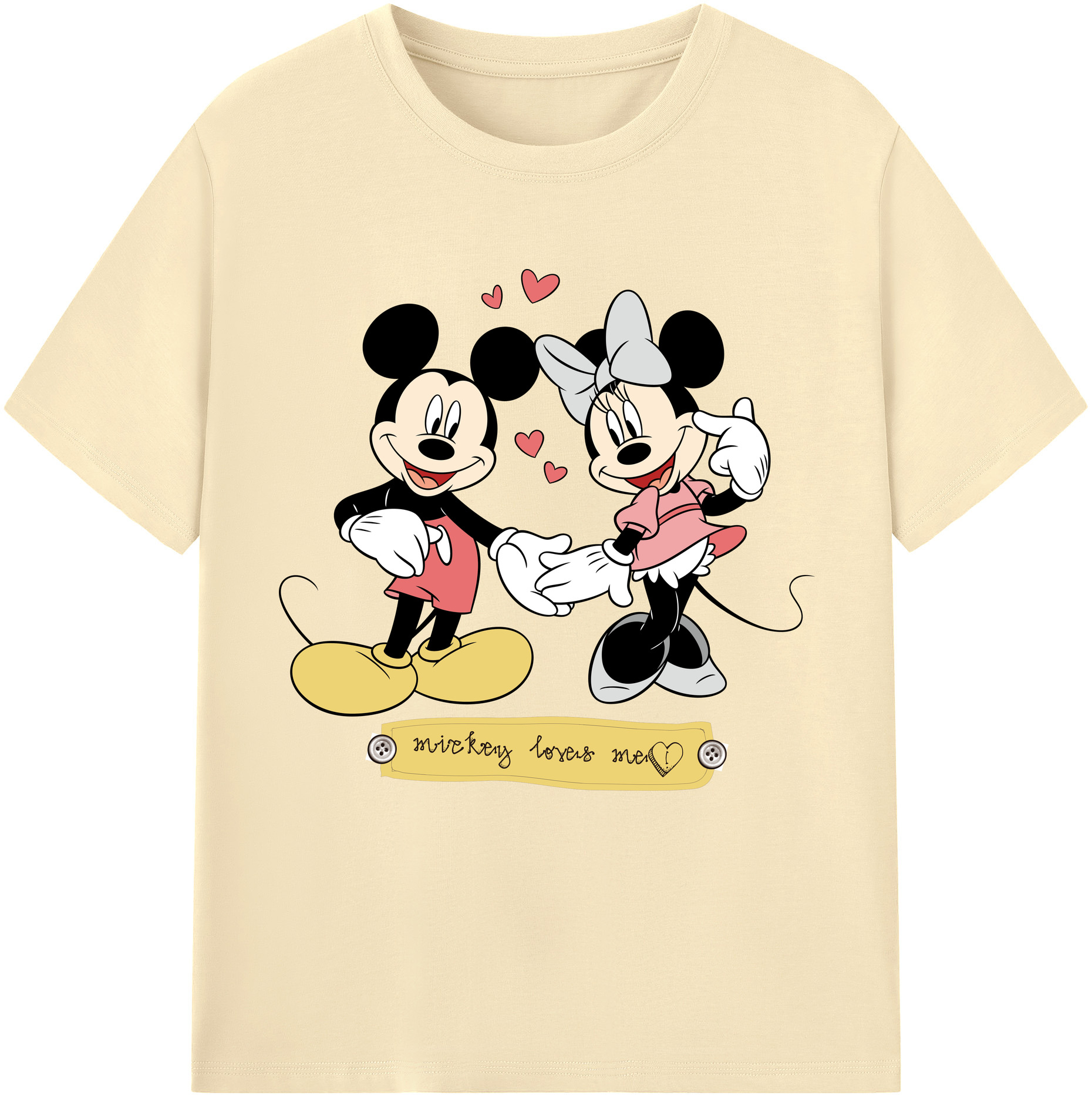 （画像用） ミッキーマウス Mickey Mouse 綿100％半袖Tシャツ（フロントプリント）