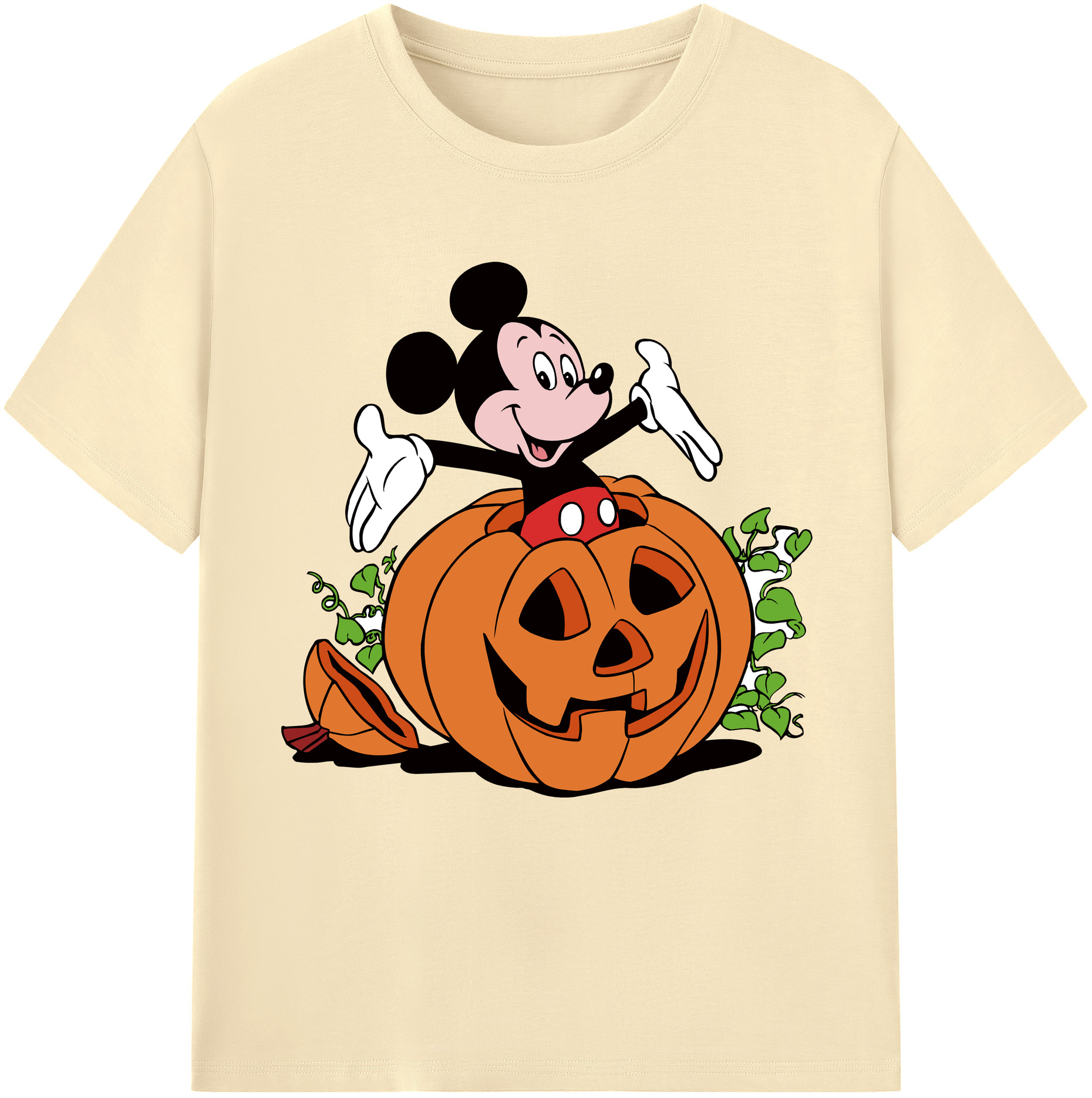 （画像用） ミッキーマウス Mickey Mouse 綿100％半袖Tシャツ（フロントプリント）