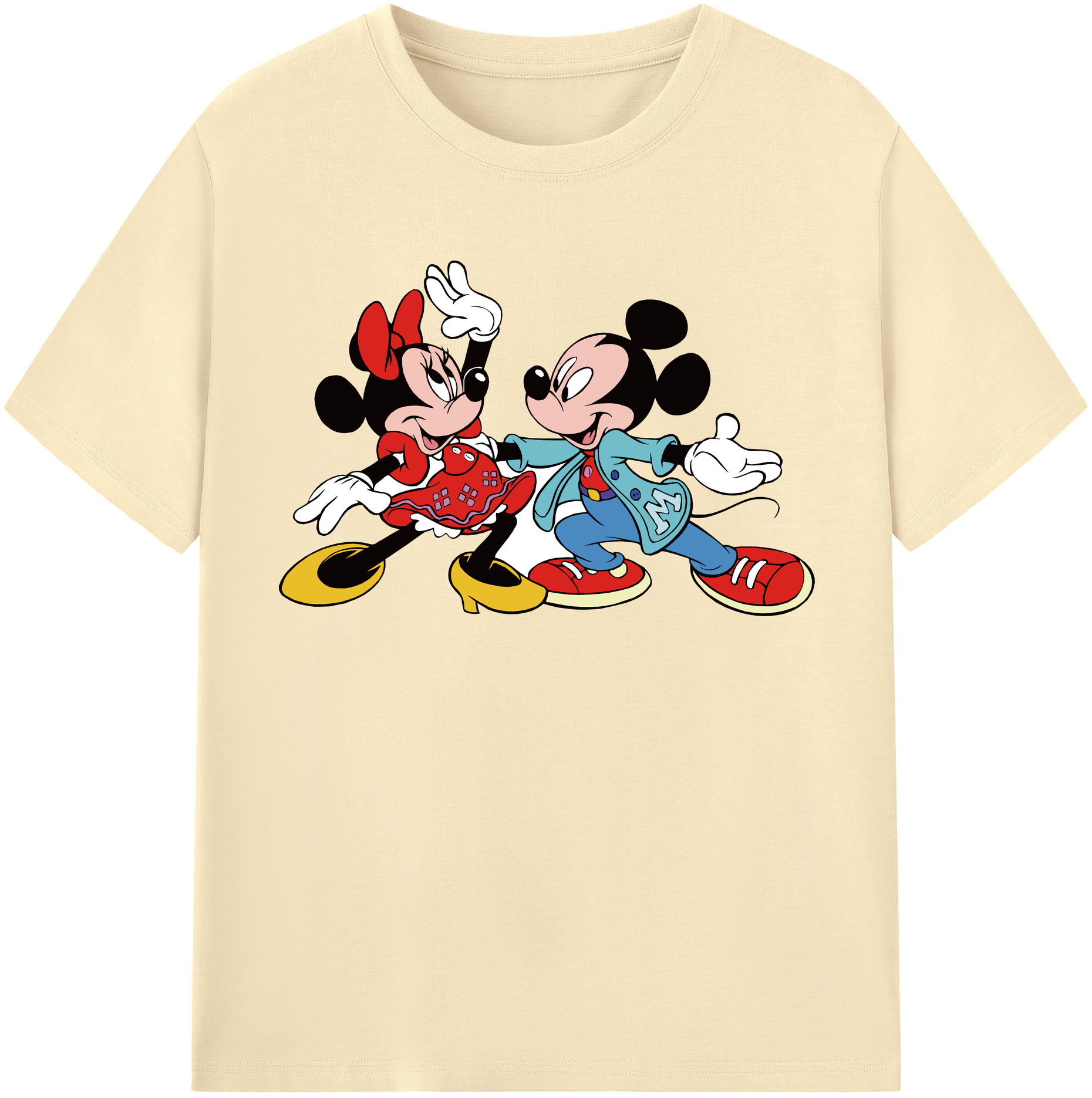 （画像用） ミッキーマウス Mickey Mouse 綿100％半袖Tシャツ（フロントプリント）