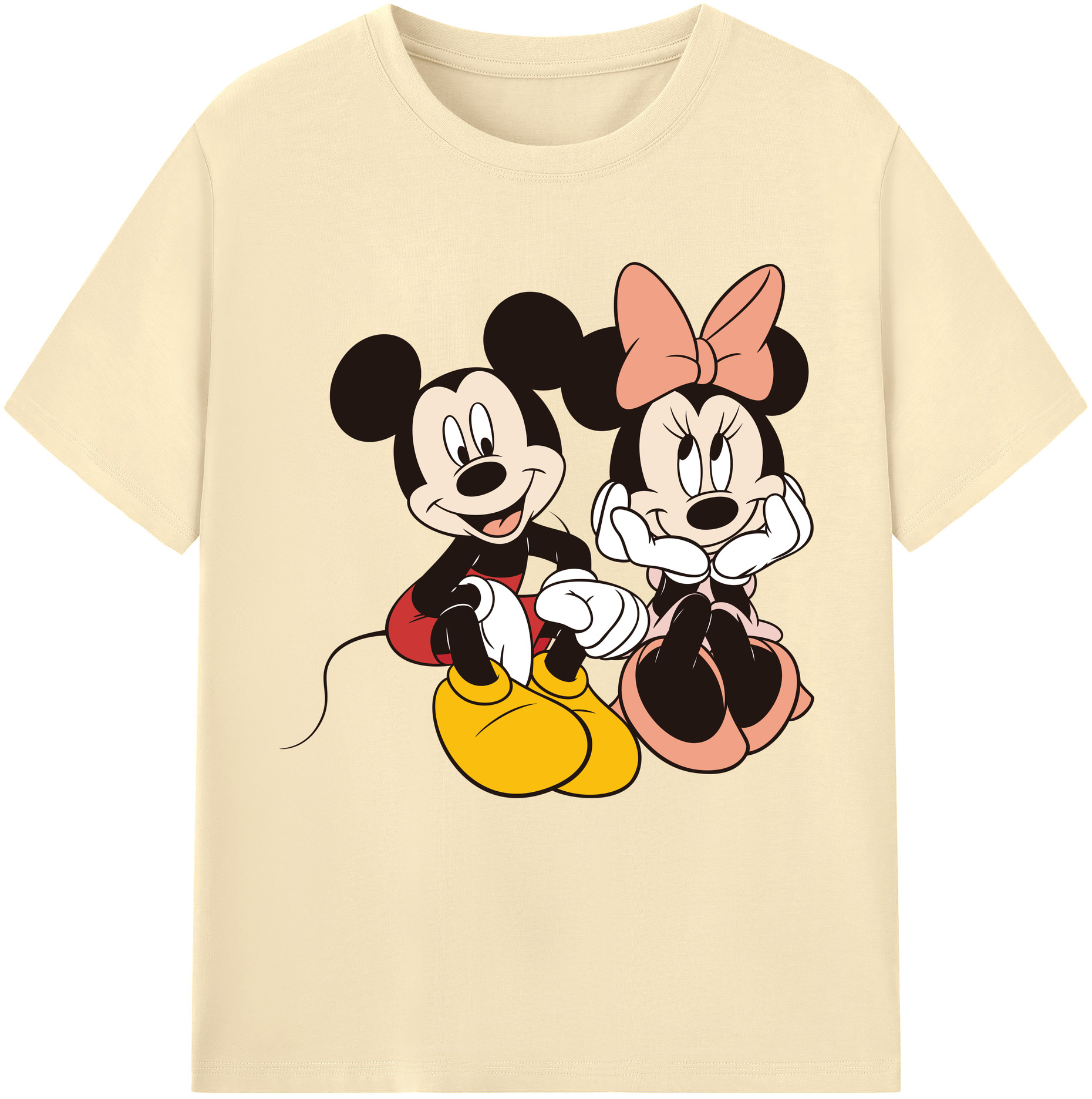 （画像用） ミッキーマウス Mickey Mouse 綿100％半袖Tシャツ（フロントプリント）