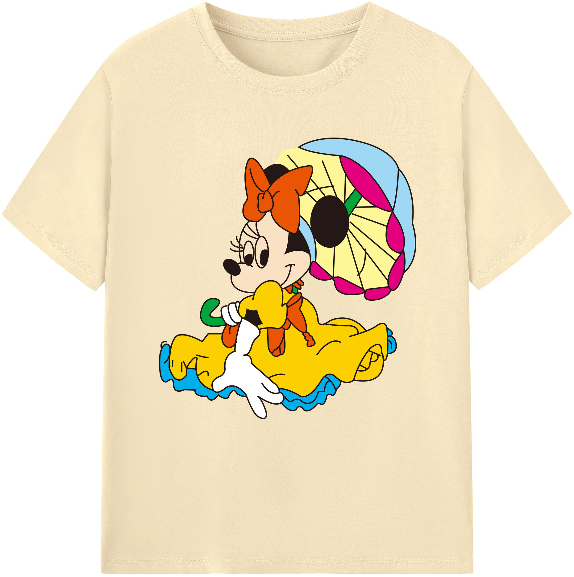 （画像用） ミッキーマウス Mickey Mouse 綿100％半袖Tシャツ（フロントプリント）