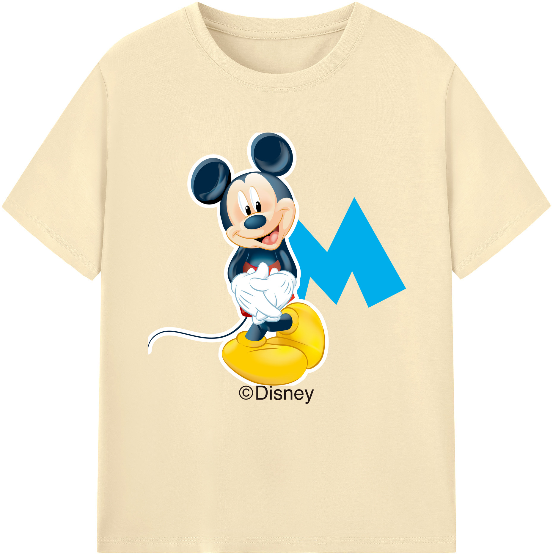 （画像用） ミッキーマウス Mickey Mouse 綿100％半袖Tシャツ（フロントプリント）
