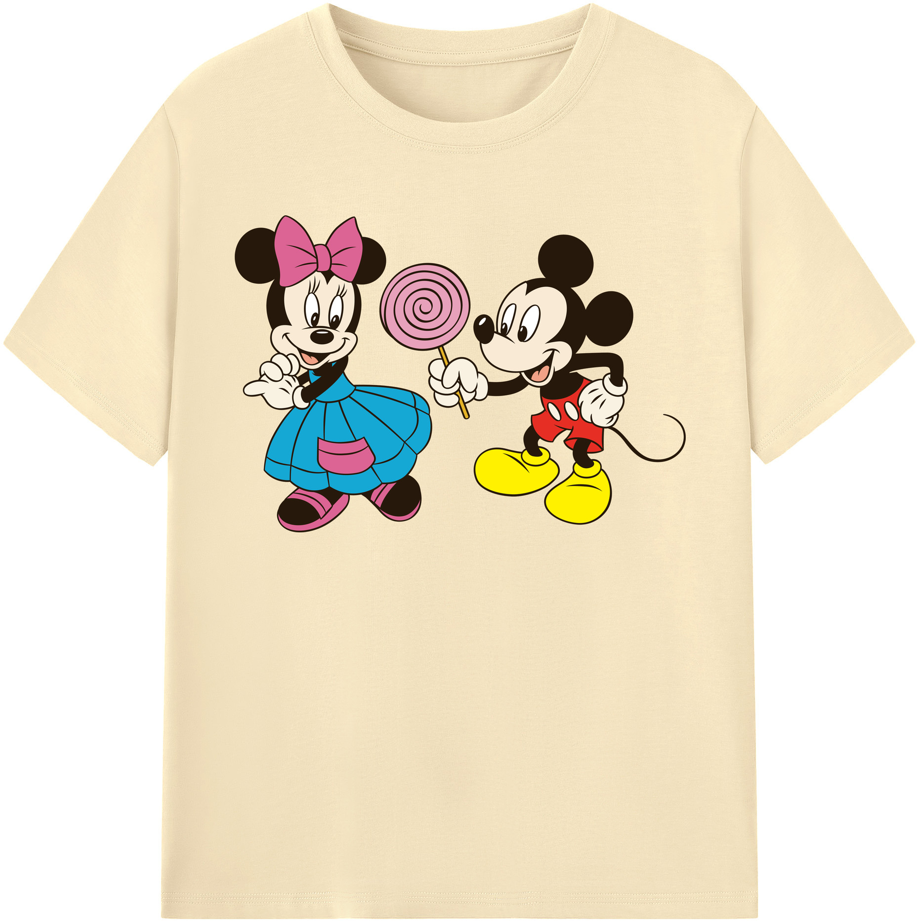 （画像用） ミッキーマウス Mickey Mouse 綿100％半袖Tシャツ（フロントプリント）