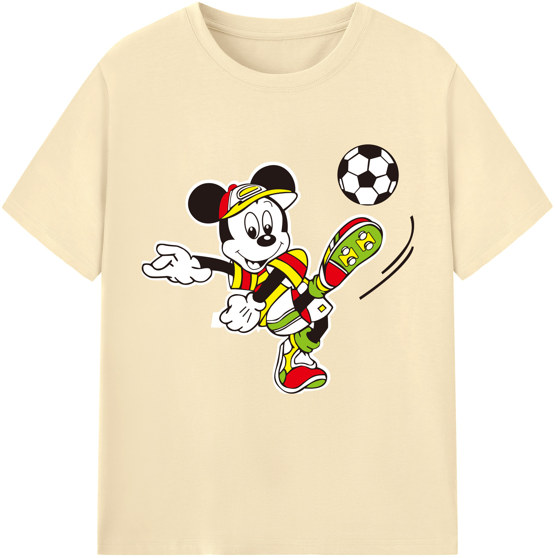 （画像用） ミッキーマウス Mickey Mouse 綿100％半袖Tシャツ（フロントプリント）