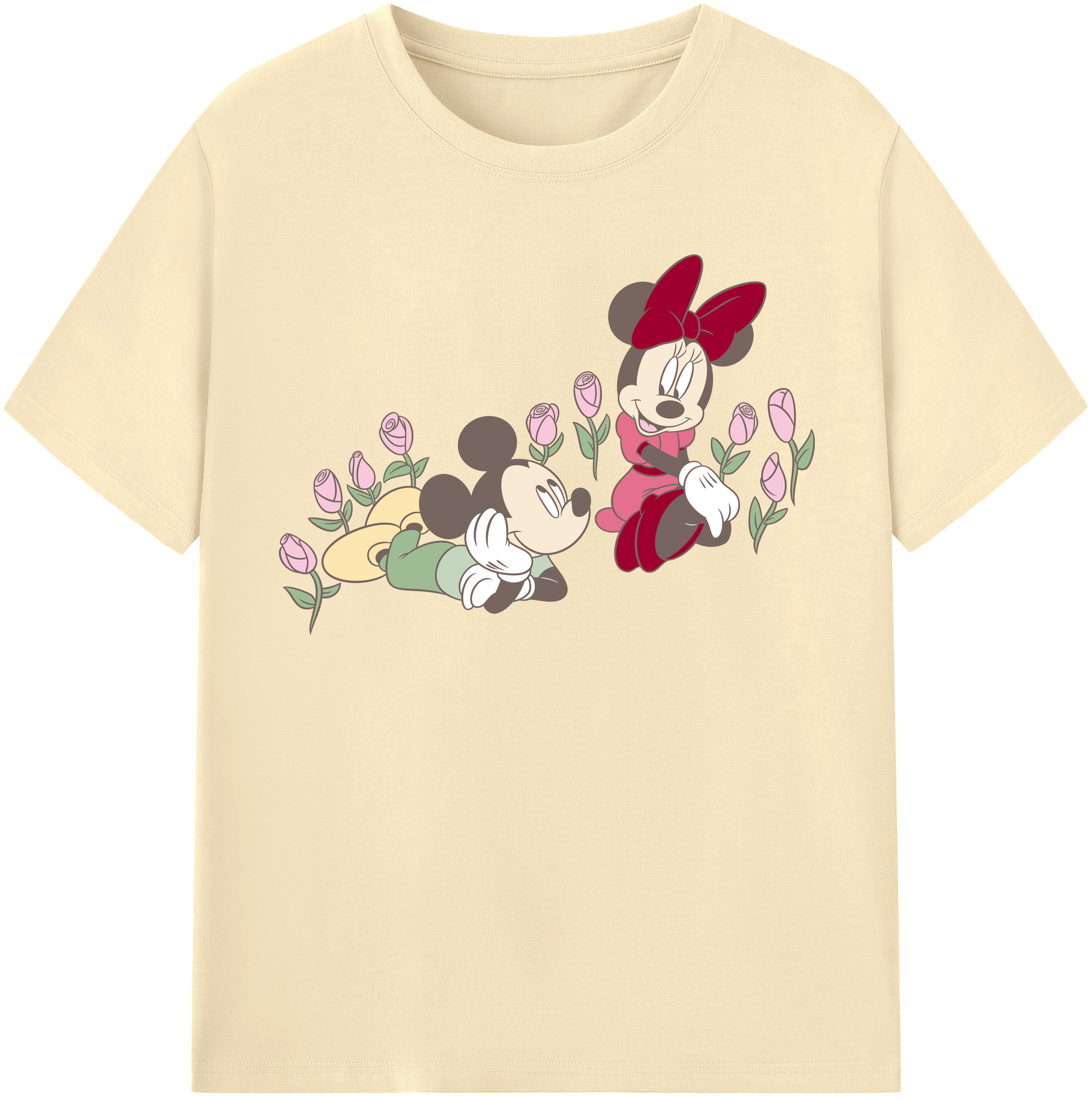 （画像用） ミッキーマウス Mickey Mouse 綿100％半袖Tシャツ（フロントプリント）
