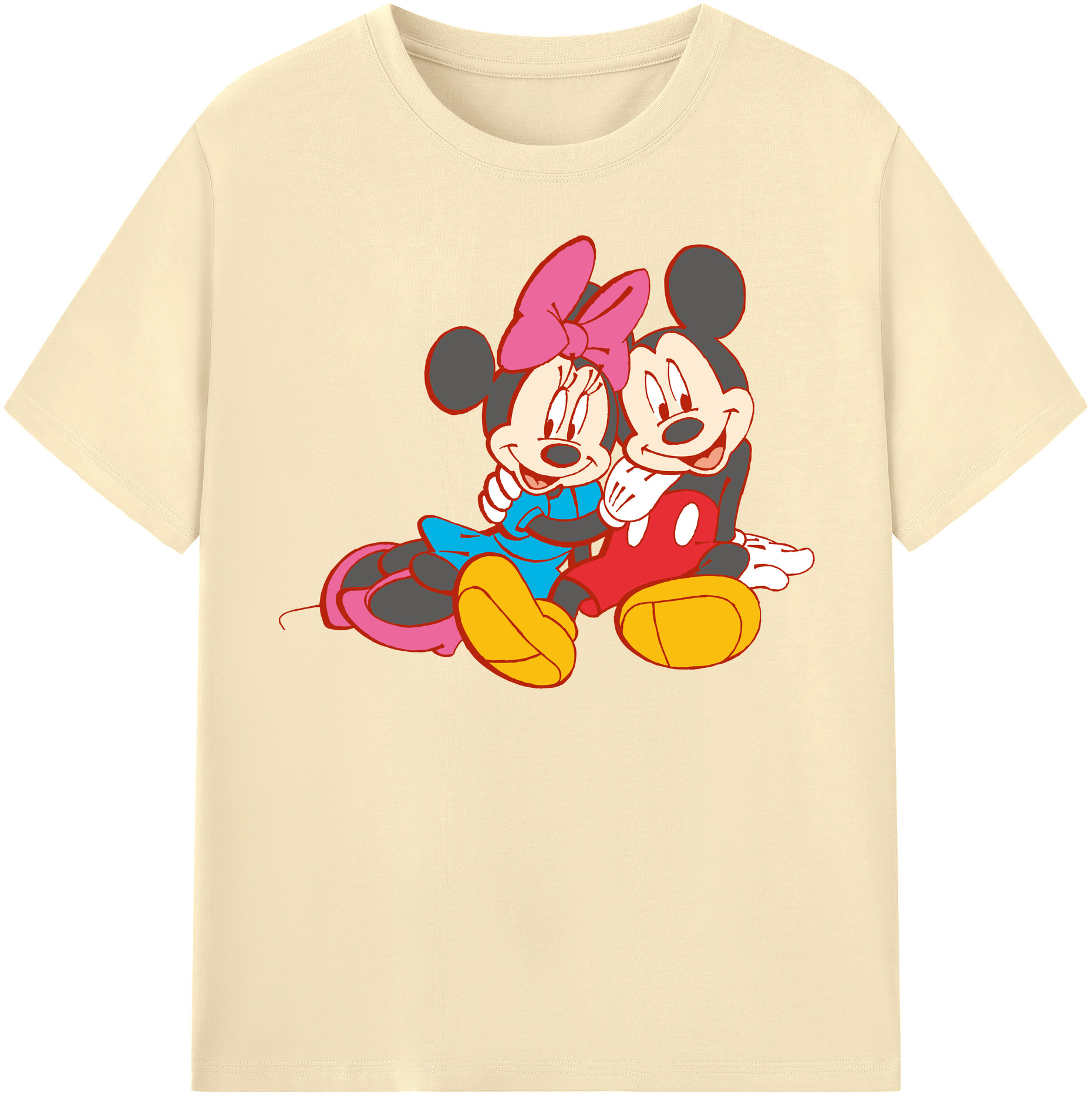 （画像用） ミッキーマウス Mickey Mouse 綿100％半袖Tシャツ（フロントプリント）