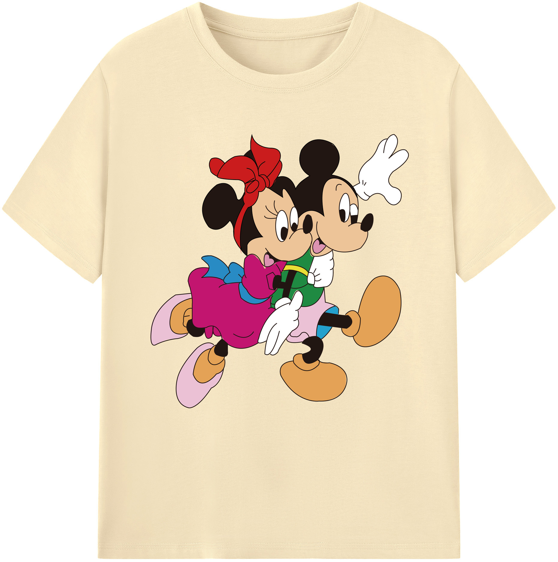 （画像用） ミッキーマウス Mickey Mouse 綿100％半袖Tシャツ（フロントプリント）