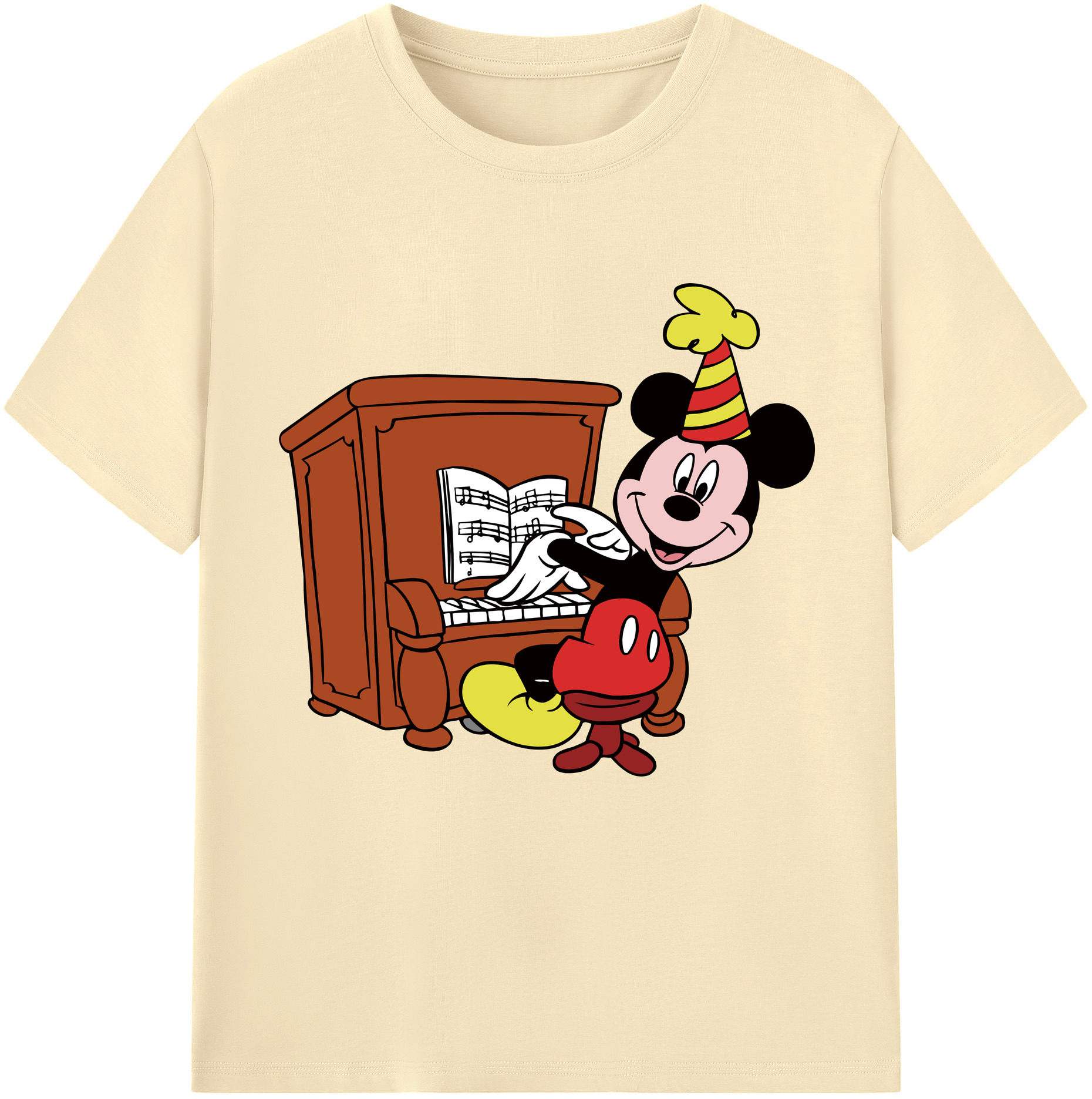 （画像用） ミッキーマウス Mickey Mouse 綿100％半袖Tシャツ（フロントプリント）