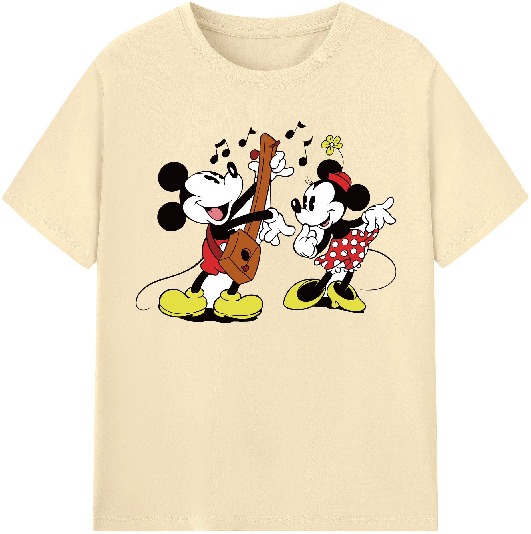 （画像用） ミッキーマウス Mickey Mouse 綿100％半袖Tシャツ（フロントプリント）