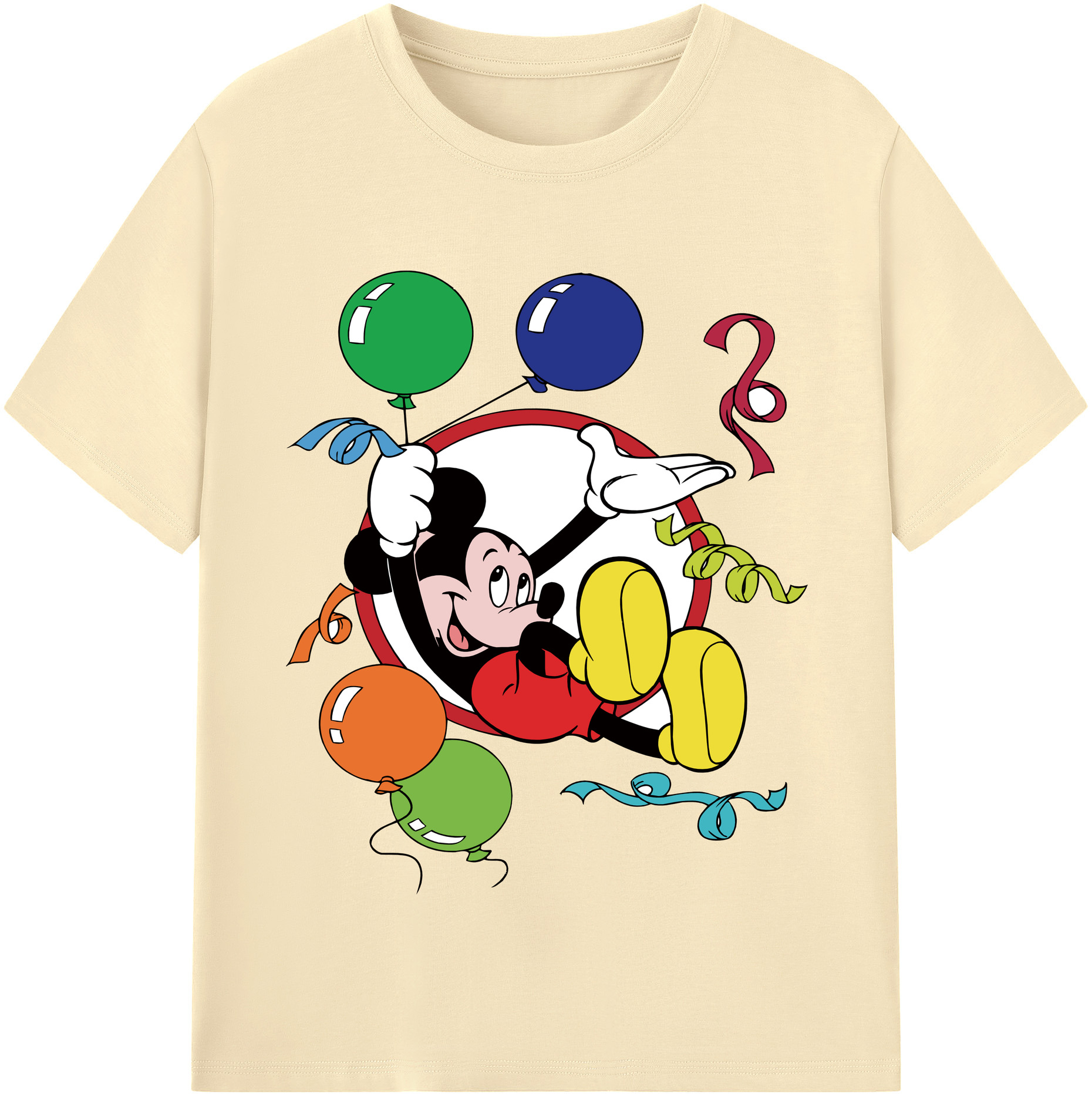 （画像用） ミッキーマウス Mickey Mouse 綿100％半袖Tシャツ（フロントプリント）