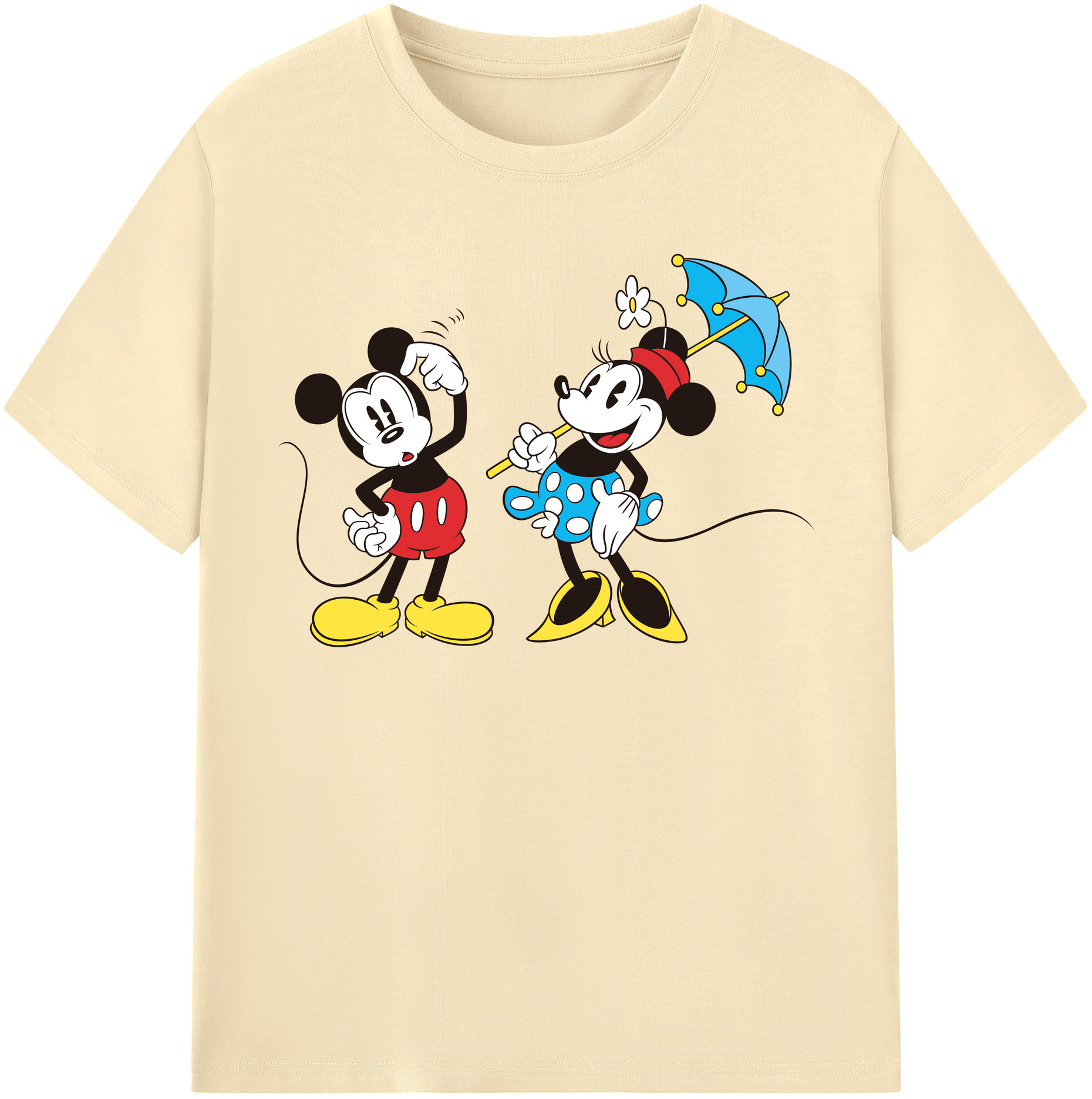 （画像用） ミッキーマウス Mickey Mouse 綿100％半袖Tシャツ（フロントプリント）