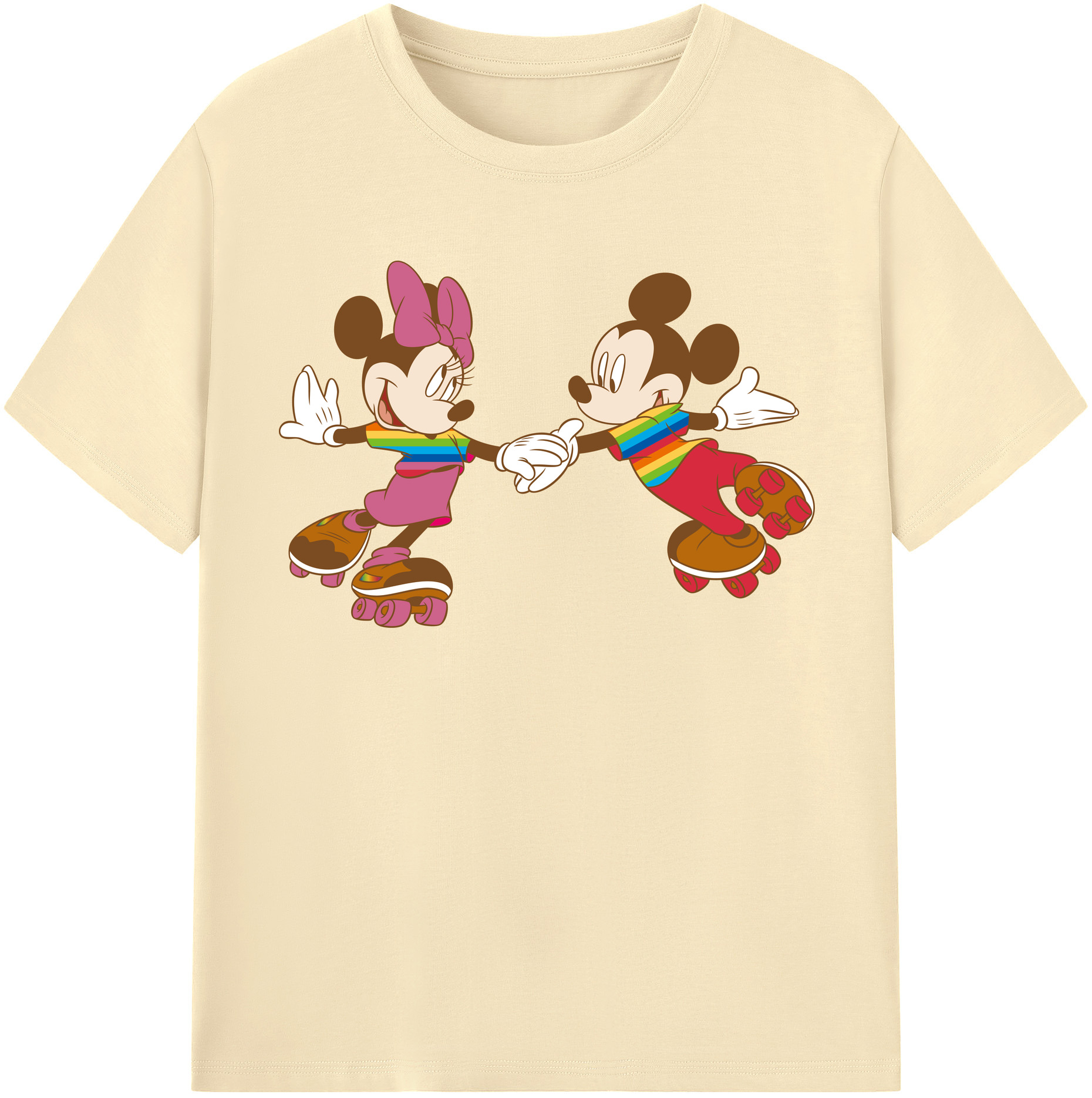 （画像用） ミッキーマウス Mickey Mouse 綿100％半袖Tシャツ（フロントプリント）