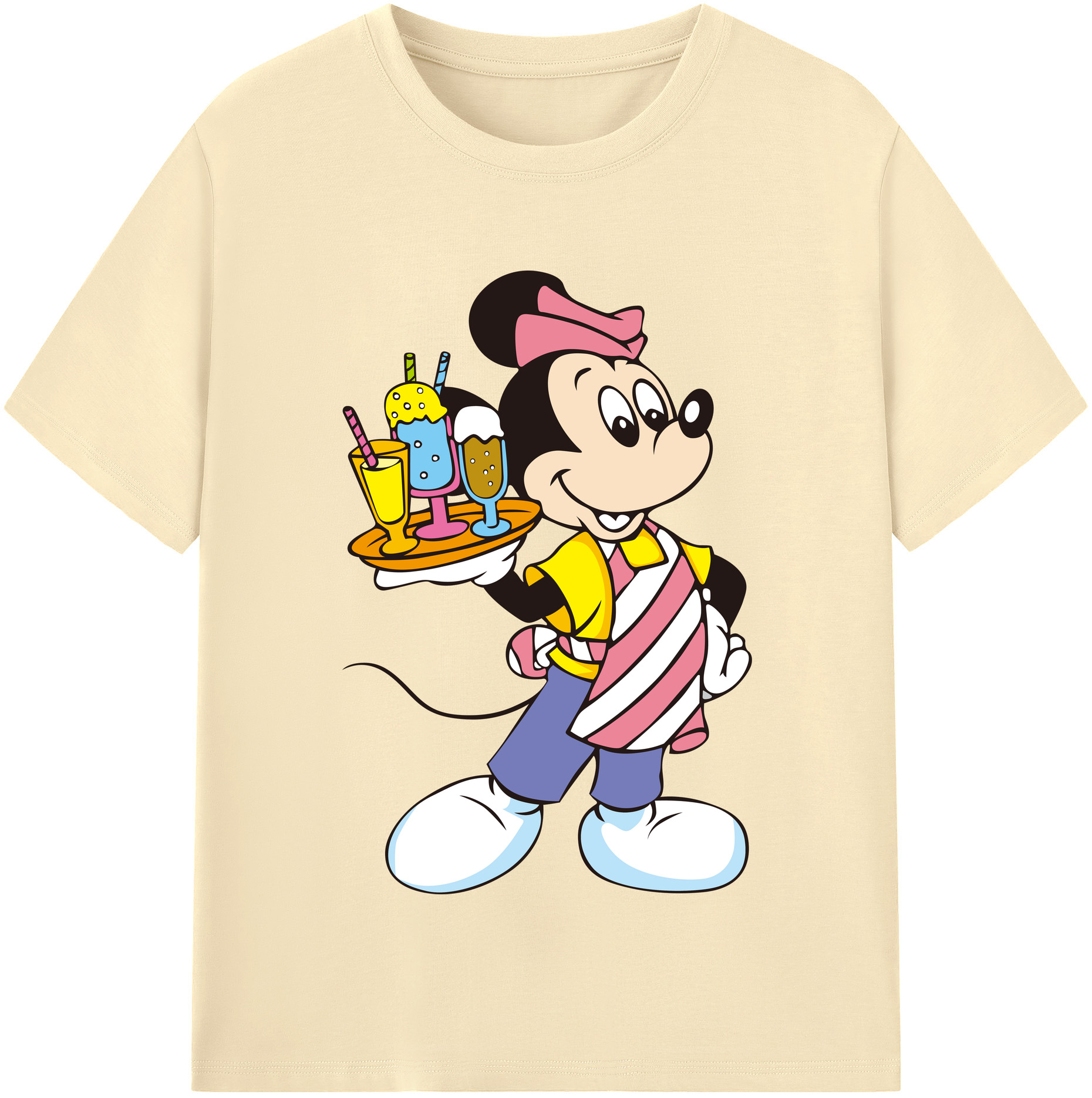 （画像用） ミッキーマウス Mickey Mouse 綿100％半袖Tシャツ（フロントプリント）