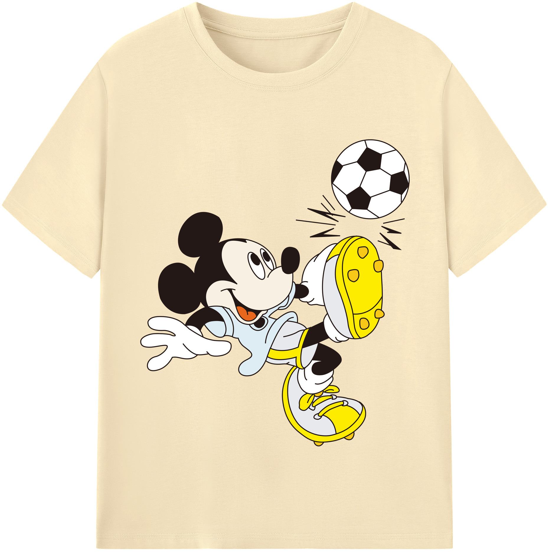 （画像用） ミッキーマウス Mickey Mouse 綿100％半袖Tシャツ（フロントプリント）