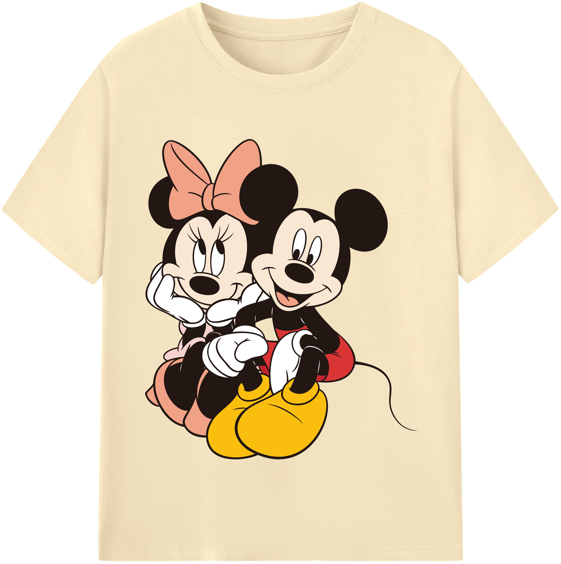 （画像用） ミッキーマウス Mickey Mouse 綿100％半袖Tシャツ（フロントプリント）