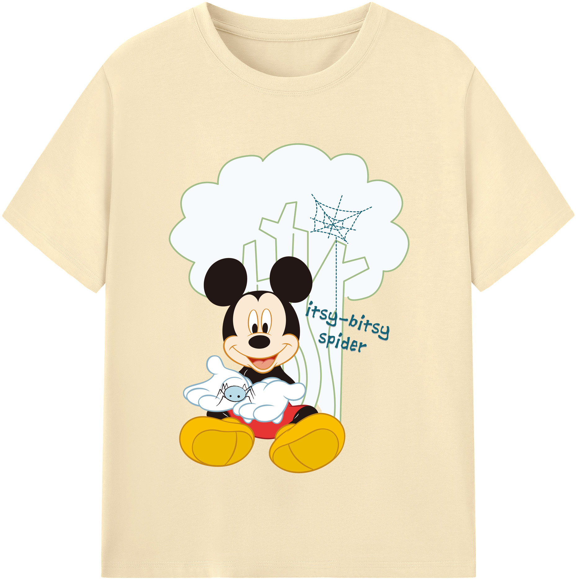 （画像用） ミッキーマウス Mickey Mouse 綿100％半袖Tシャツ（フロントプリント）