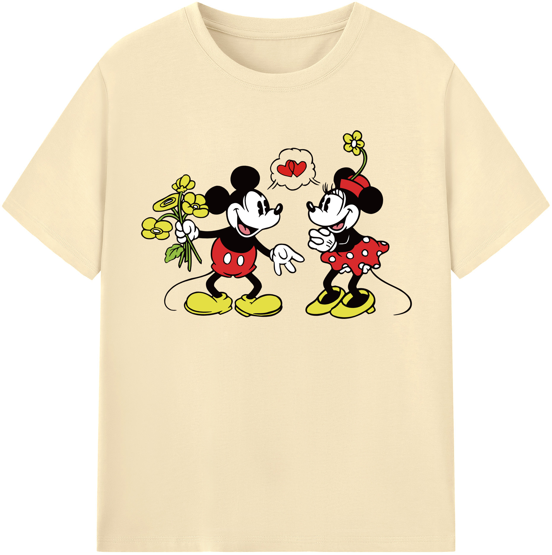 （画像用） ミッキーマウス Mickey Mouse 綿100％半袖Tシャツ（フロントプリント）