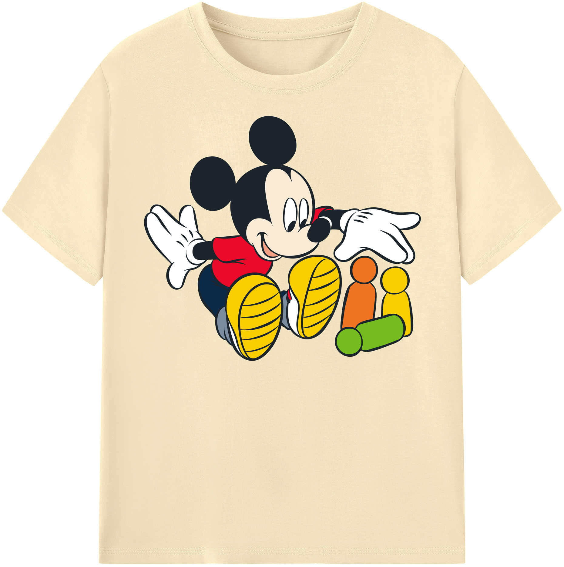 （画像用） ミッキーマウス Mickey Mouse 綿100％半袖Tシャツ（フロントプリント）