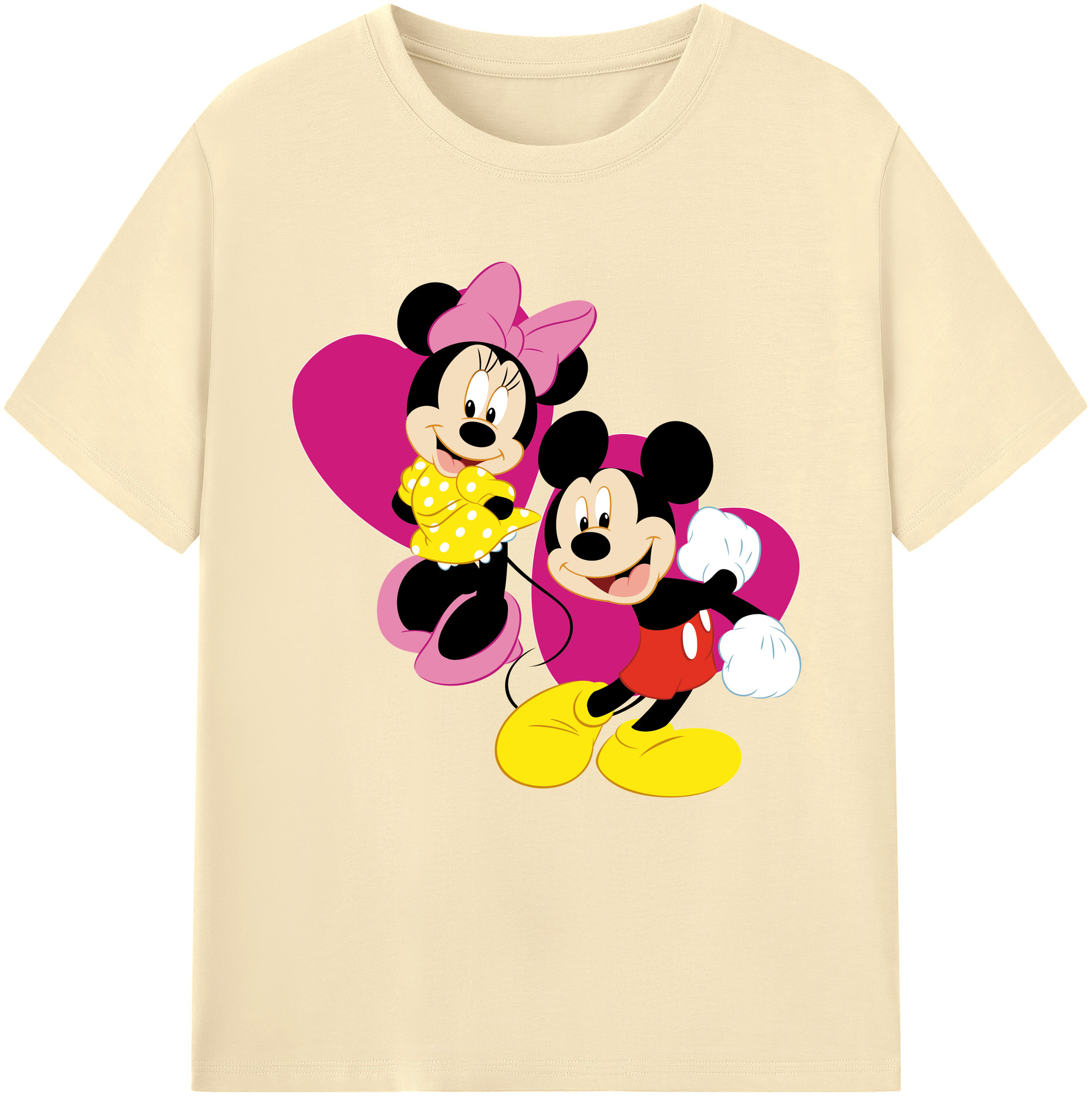 （画像用） ミッキーマウス Mickey Mouse 綿100％半袖Tシャツ（フロントプリント）