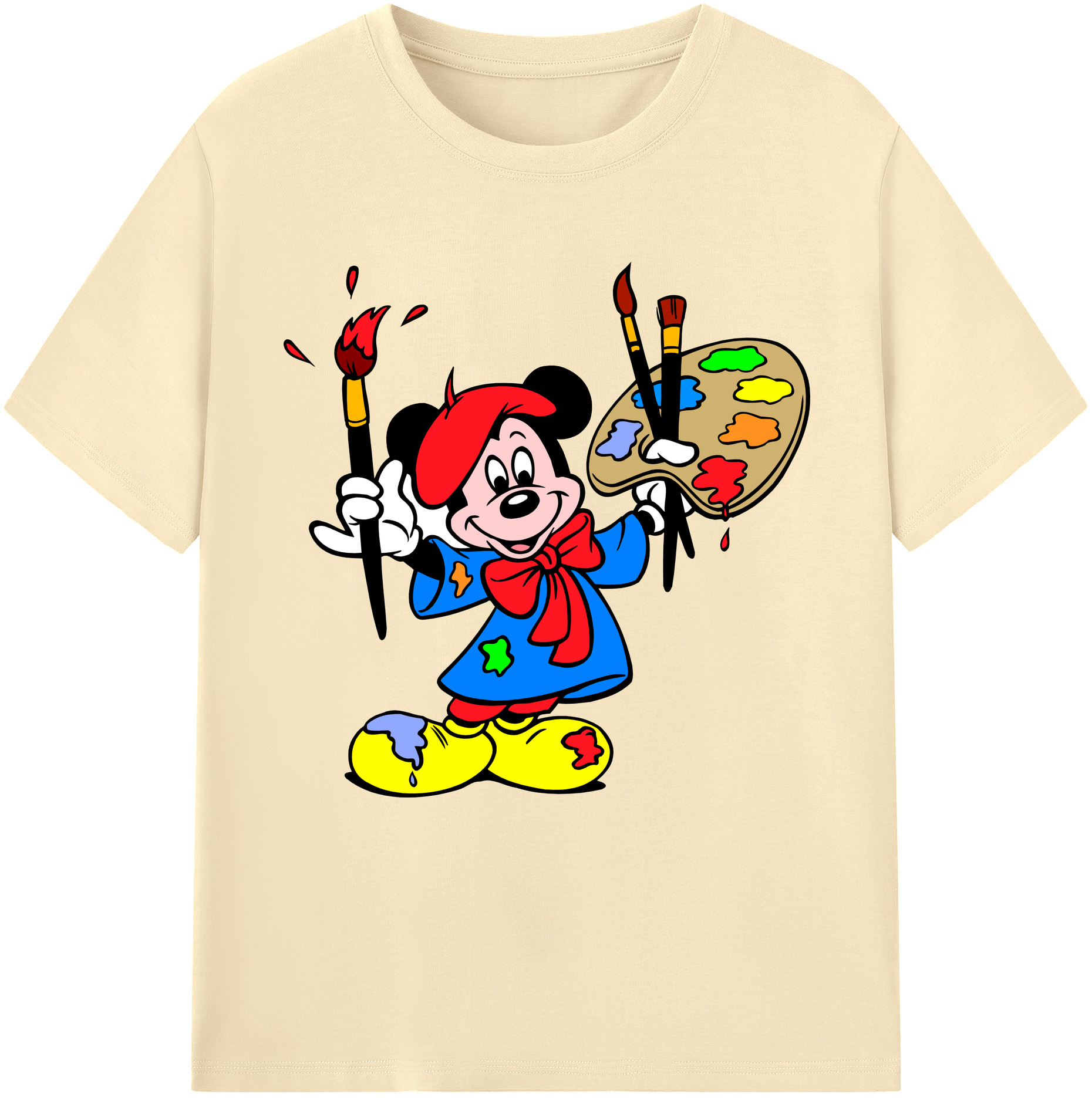 （画像用） ミッキーマウス Mickey Mouse 綿100％半袖Tシャツ（フロントプリント）