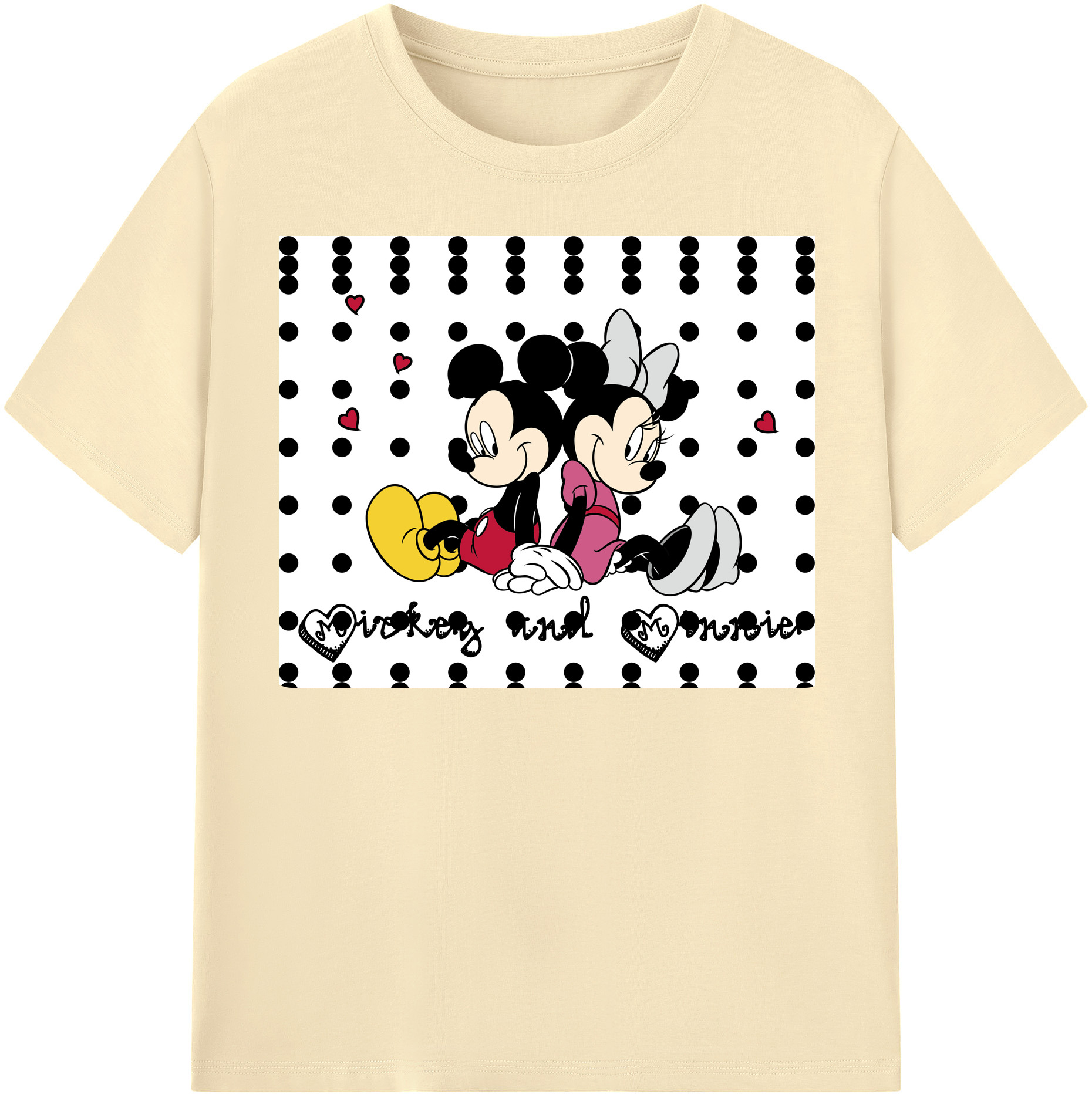 （画像用） ミッキーマウス Mickey Mouse 綿100％半袖Tシャツ（フロントプリント）