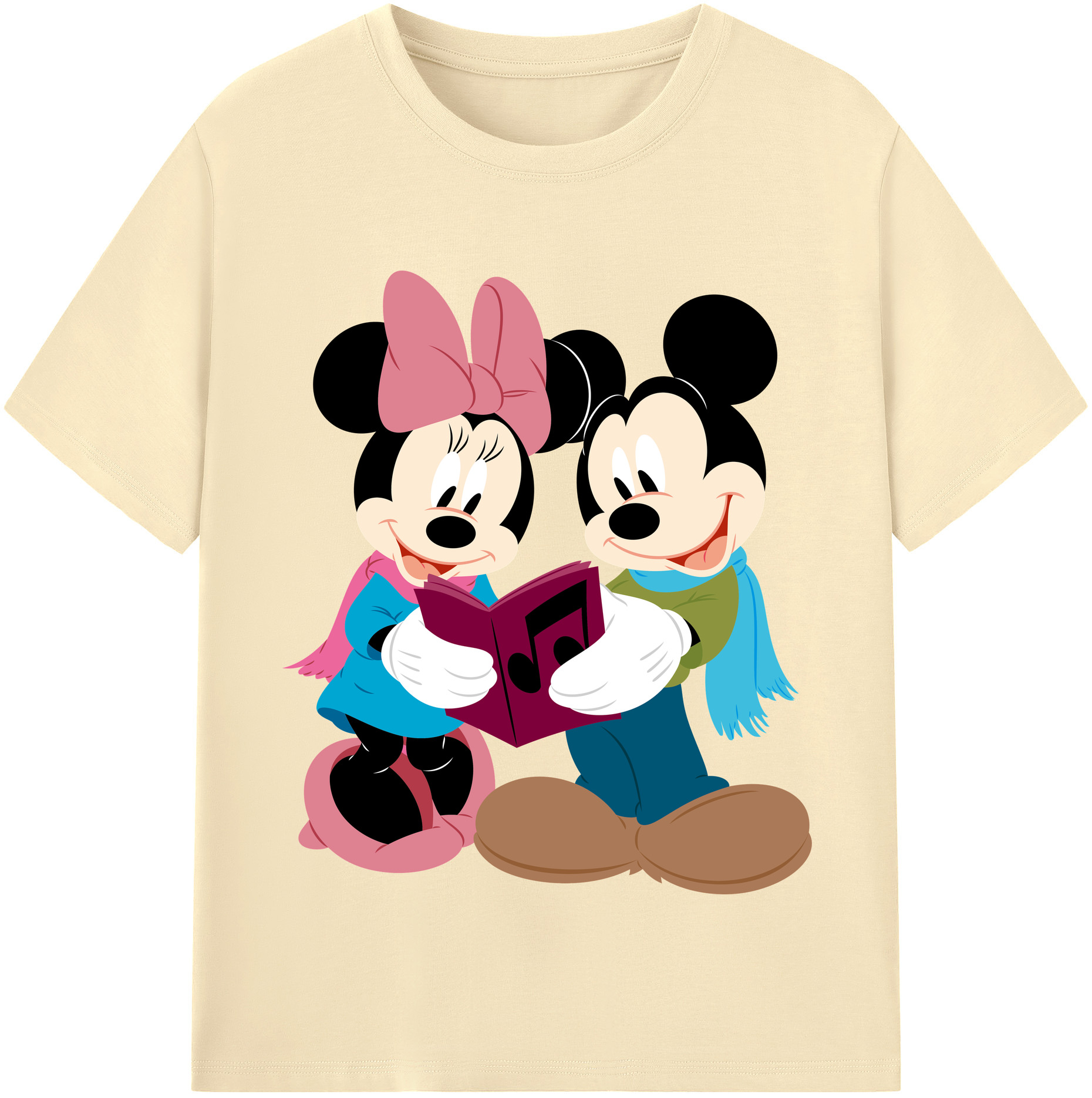 （画像用） ミッキーマウス Mickey Mouse 綿100％半袖Tシャツ（フロントプリント）