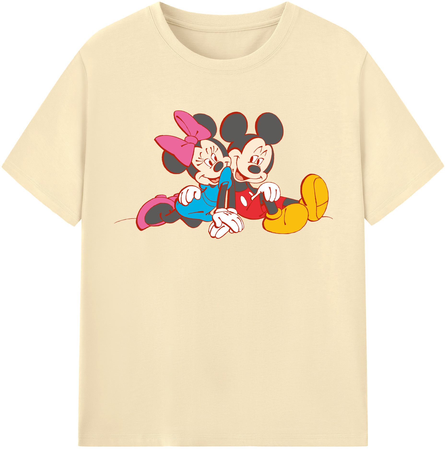 （画像用） ミッキーマウス Mickey Mouse 綿100％半袖Tシャツ（フロントプリント）