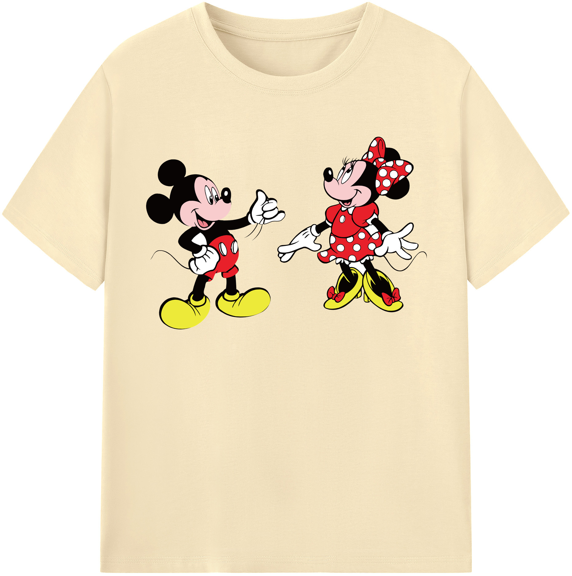 （画像用） ミッキーマウス Mickey Mouse 綿100％半袖Tシャツ（フロントプリント）