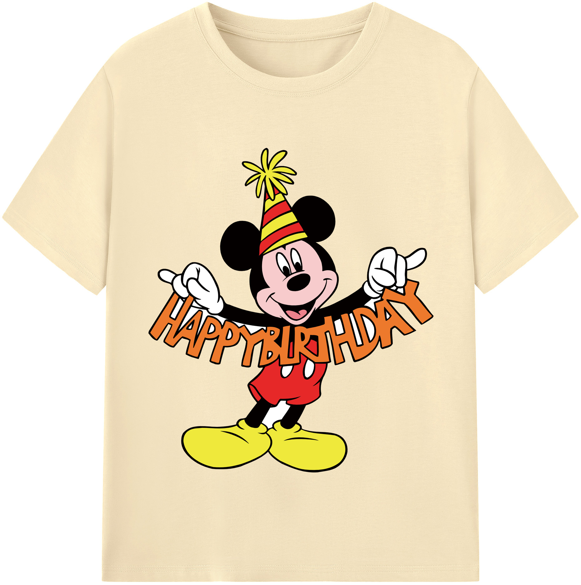 （画像用） ミッキーマウス Mickey Mouse 綿100％半袖Tシャツ（フロントプリント）