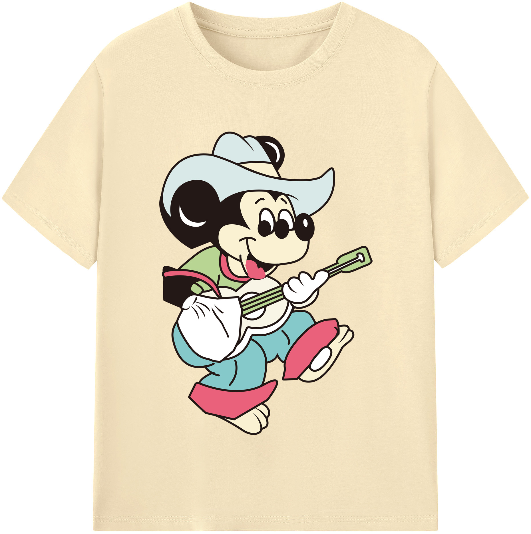 （画像用） ミッキーマウス Mickey Mouse 綿100％半袖Tシャツ（フロントプリント）