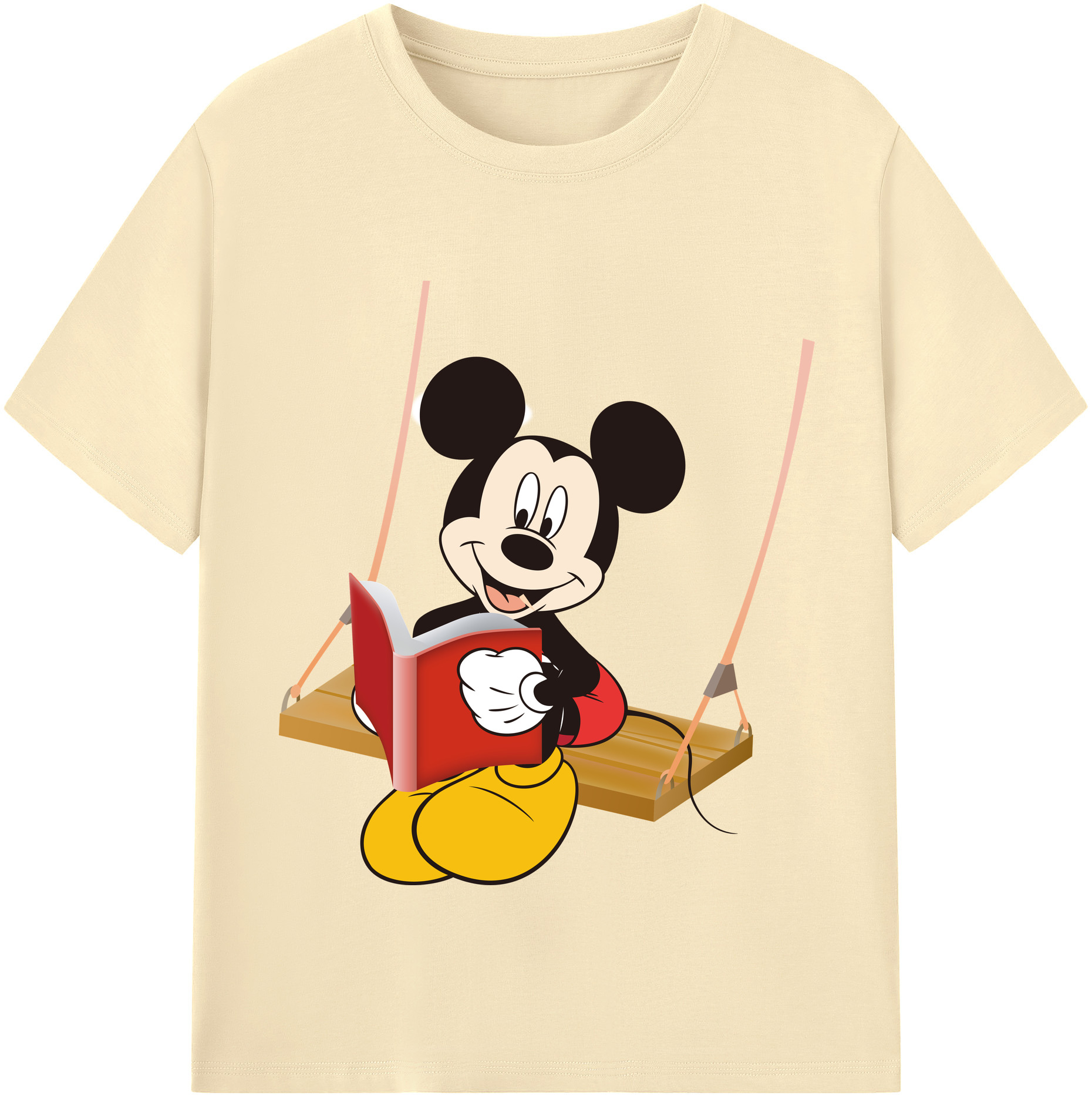 （画像用） ミッキーマウス Mickey Mouse 綿100％半袖Tシャツ（フロントプリント）