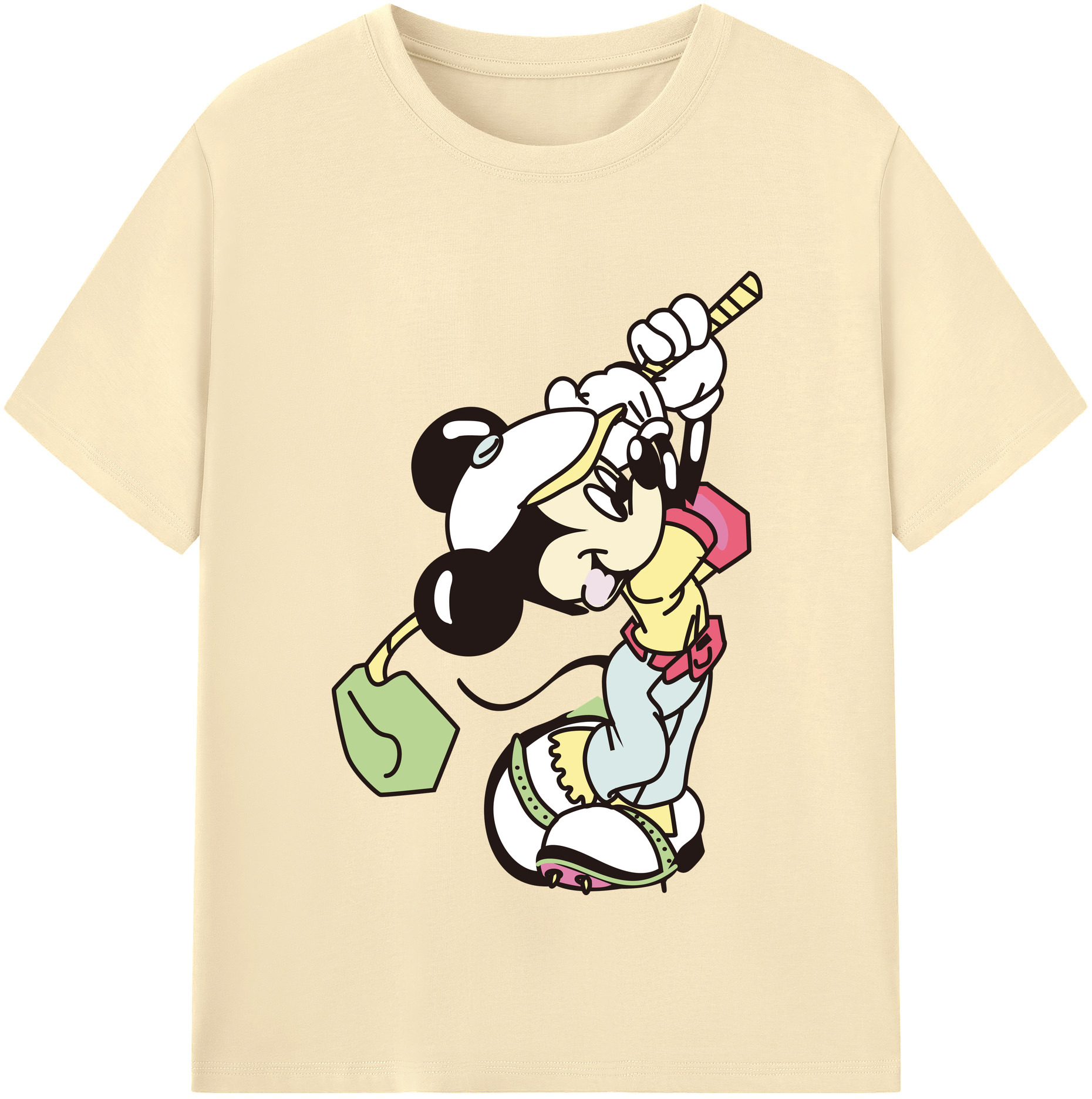 （画像用） ミッキーマウス Mickey Mouse 綿100％半袖Tシャツ（フロントプリント）