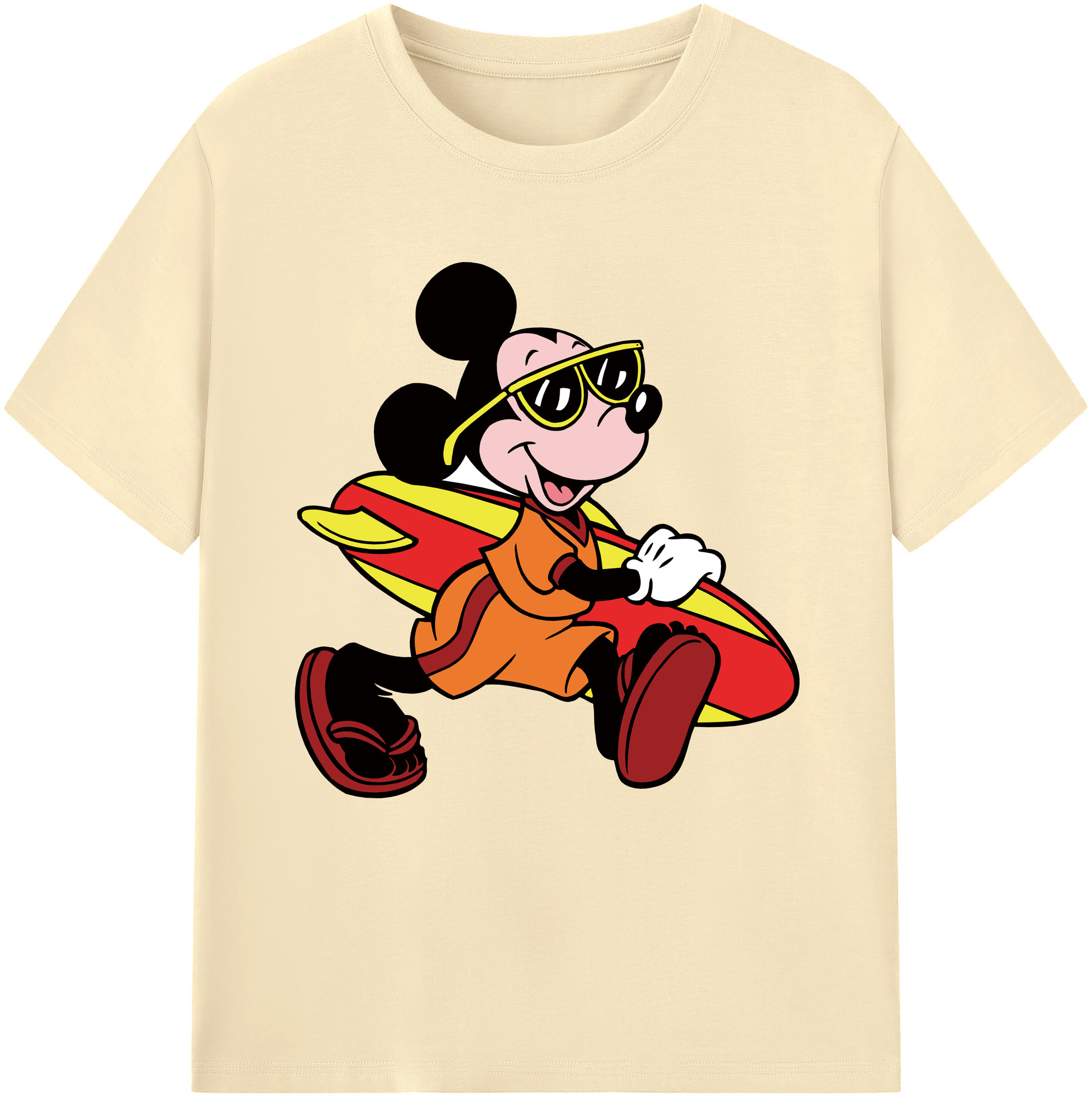 （画像用） ミッキーマウス Mickey Mouse 綿100％半袖Tシャツ（フロントプリント）