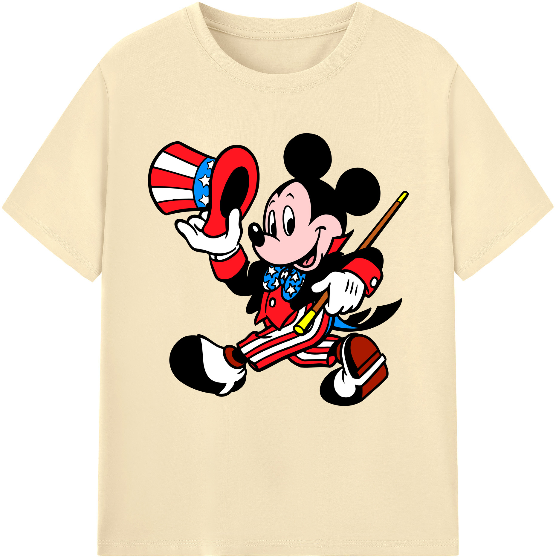 （画像用） ミッキーマウス Mickey Mouse 綿100％半袖Tシャツ（フロントプリント）