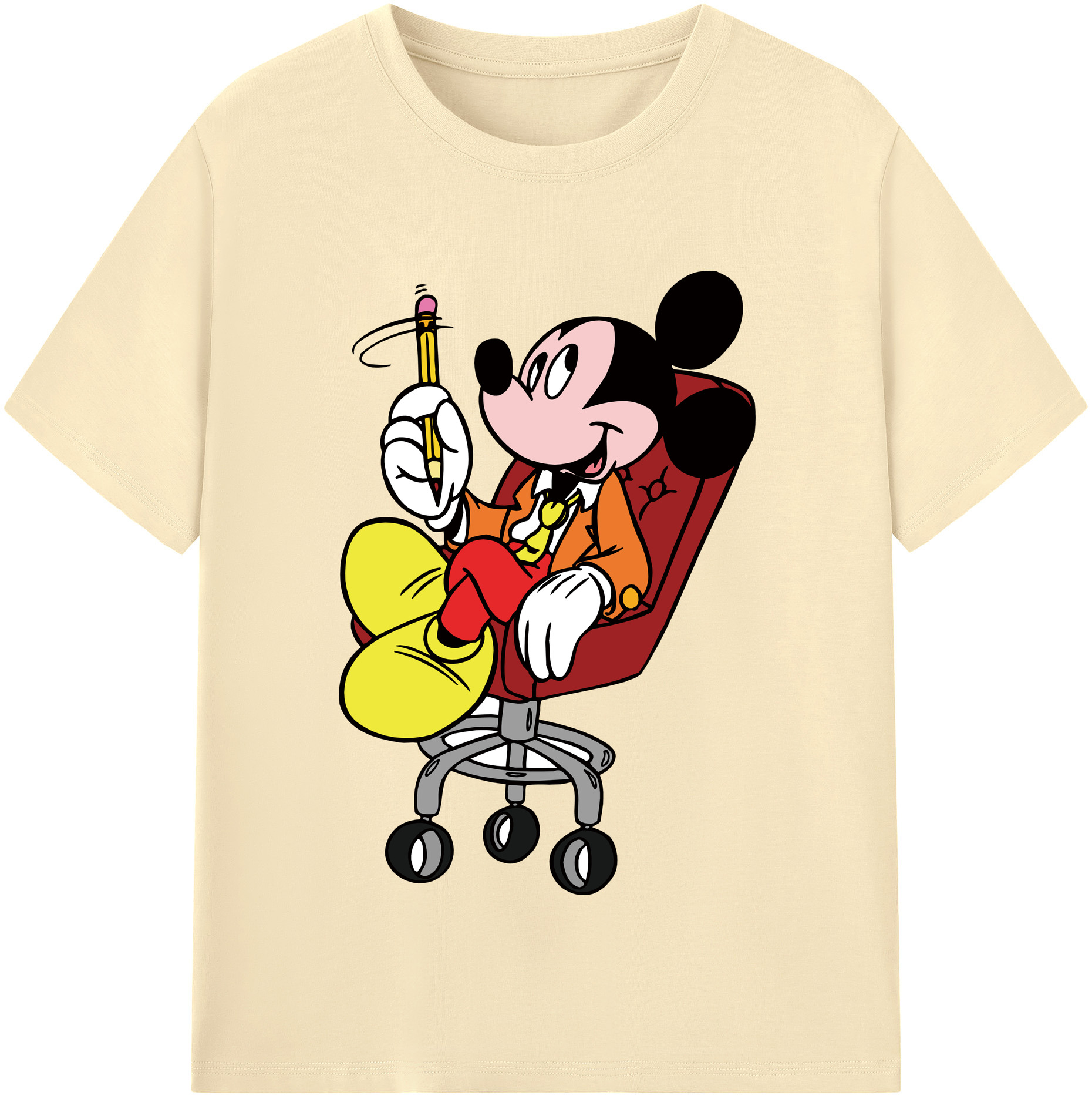 （画像用） ミッキーマウス Mickey Mouse 綿100％半袖Tシャツ（フロントプリント）