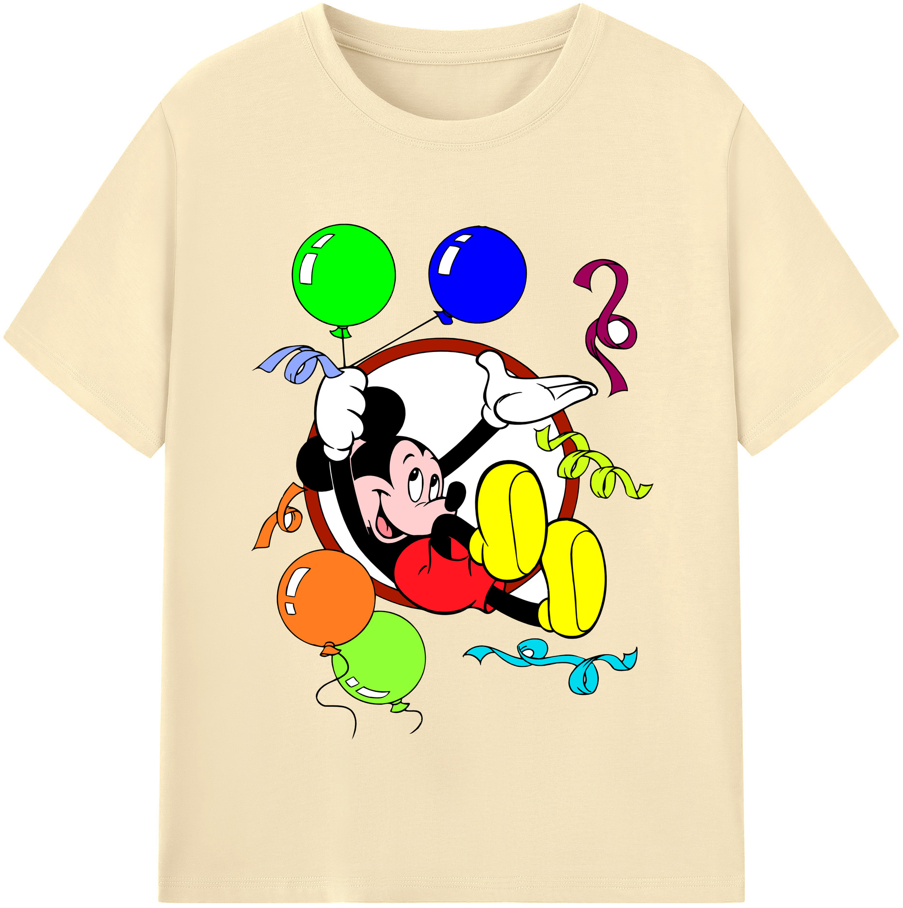 （画像用） ミッキーマウス Mickey Mouse 綿100％半袖Tシャツ（フロントプリント）
