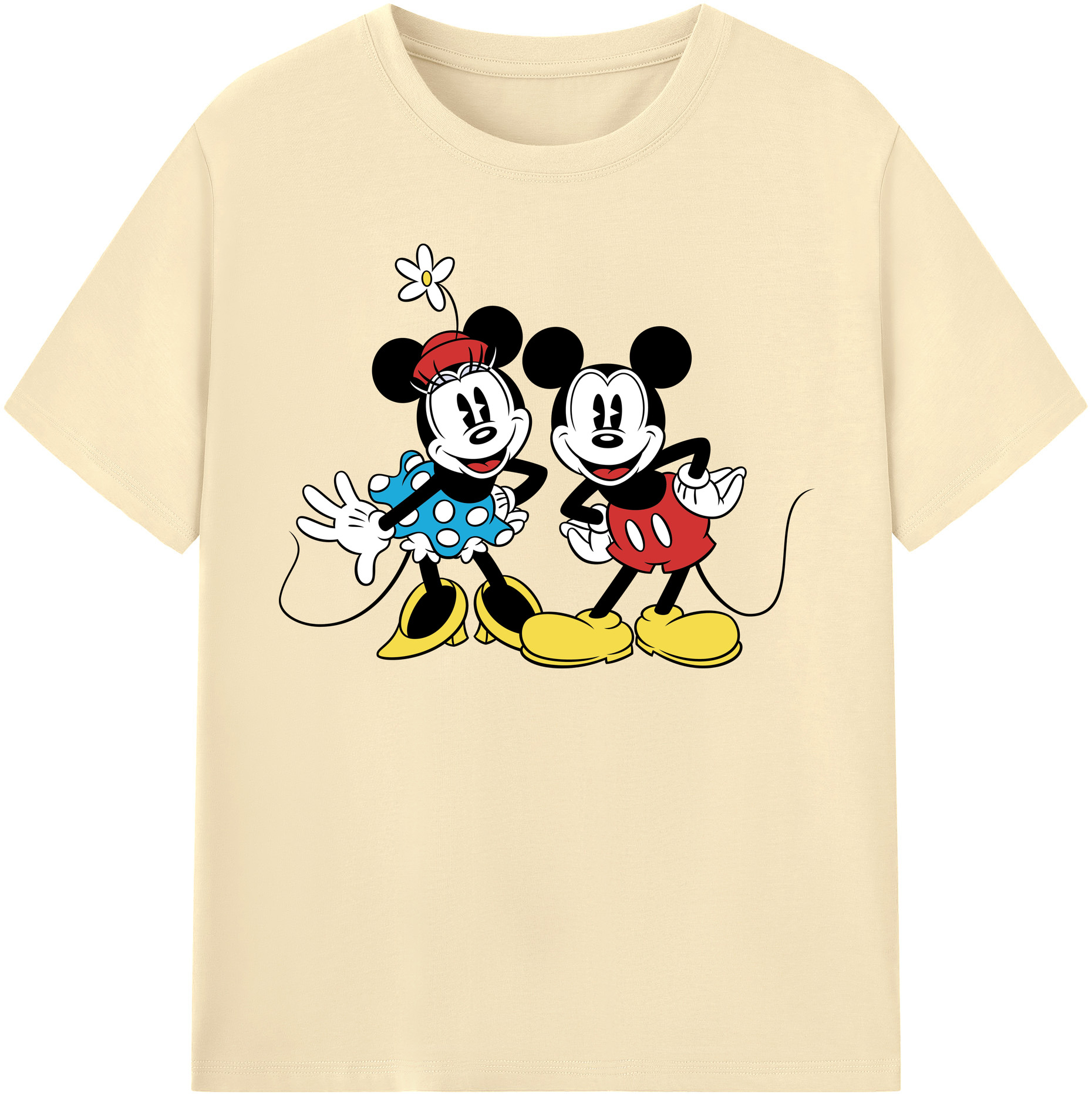 （画像用） ミッキーマウス Mickey Mouse 綿100％半袖Tシャツ（フロントプリント）