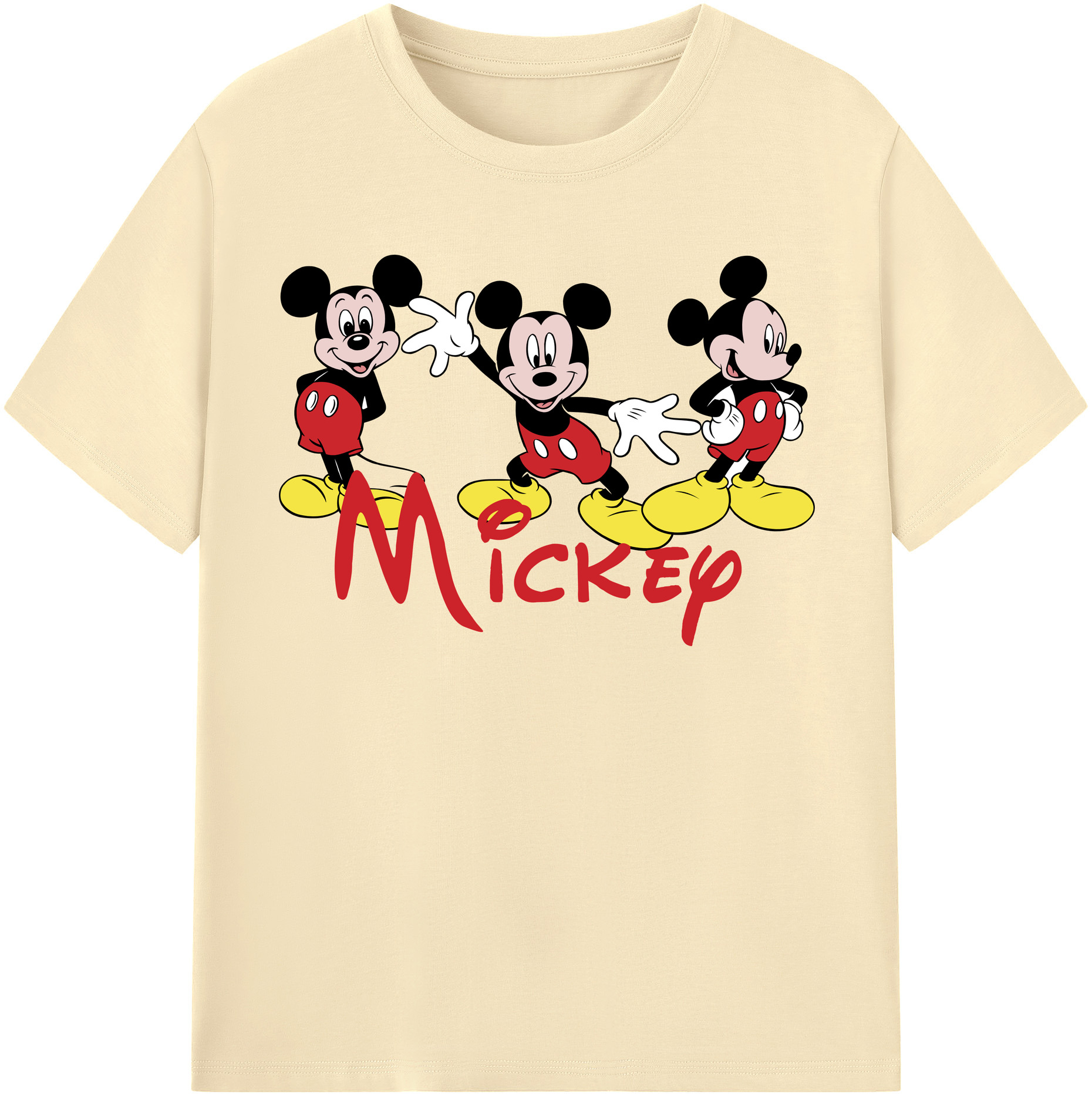 （画像用） ミッキーマウス Mickey Mouse 綿100％半袖Tシャツ（フロントプリント）