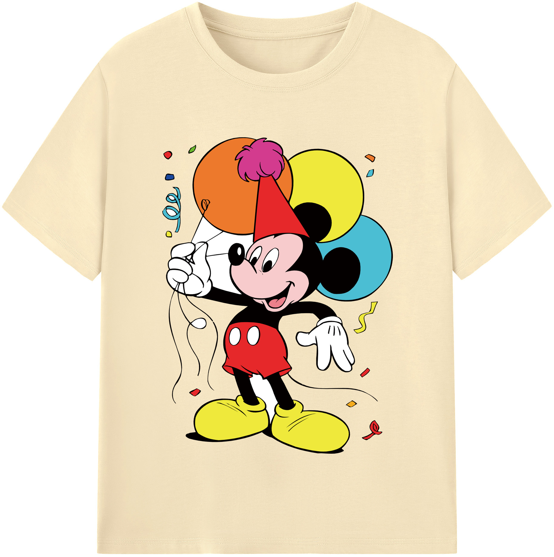 （画像用） ミッキーマウス Mickey Mouse 綿100％半袖Tシャツ（フロントプリント）