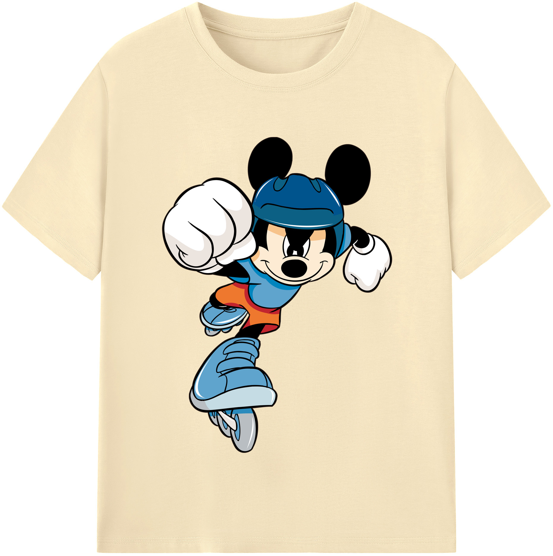 （画像用） ミッキーマウス Mickey Mouse 綿100％半袖Tシャツ（フロントプリント）